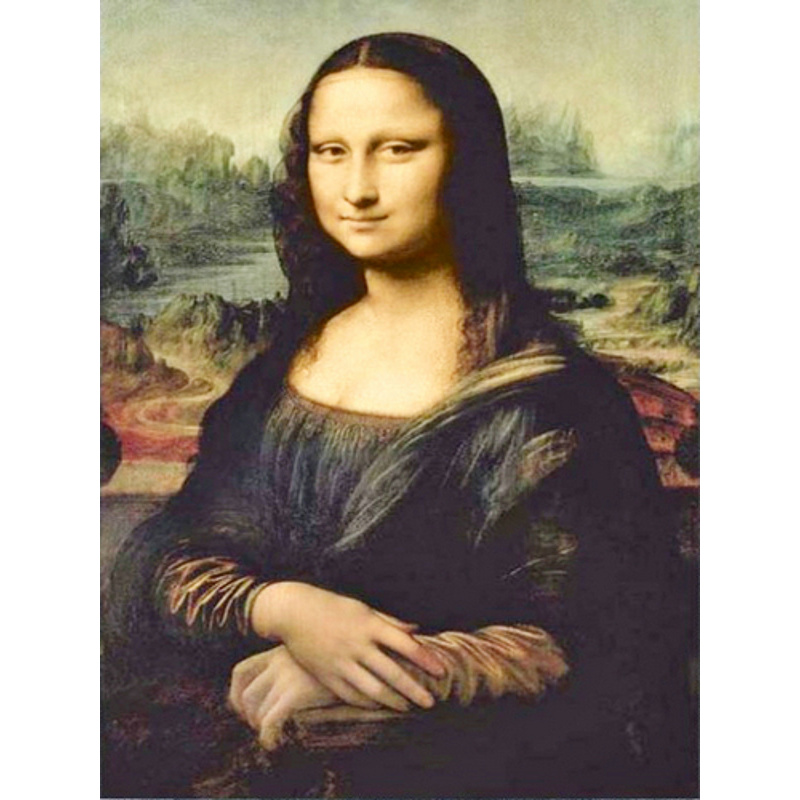 Diamantmosaik PREMIUM Leonardo da Vinci Mona Lisa rahmenlos
