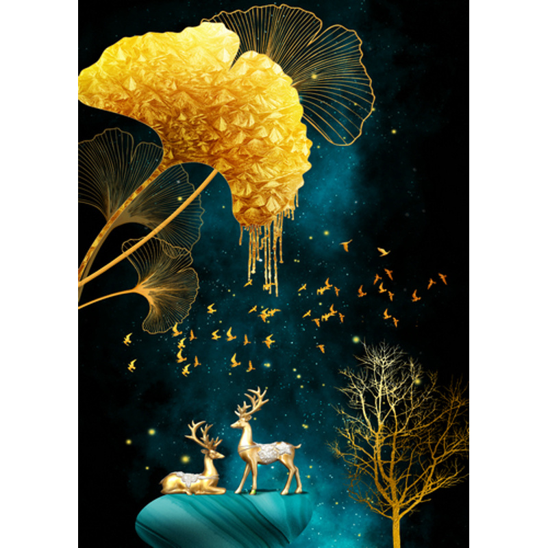 Deer in the night light without a subframe