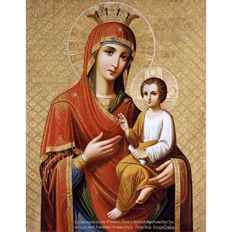 Алмазна мозаїка ПРЕМІУМ Ікона Скоропослужниця без підрамника