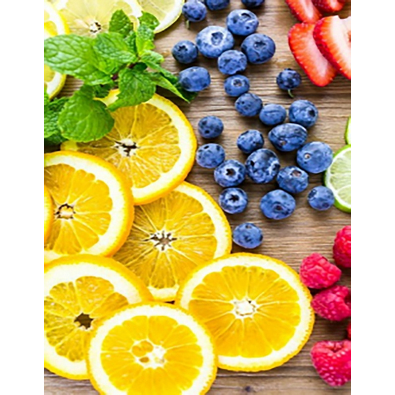 Алмазна мозаїка ПРЕМІУМ Фруктове асорті без підрамника