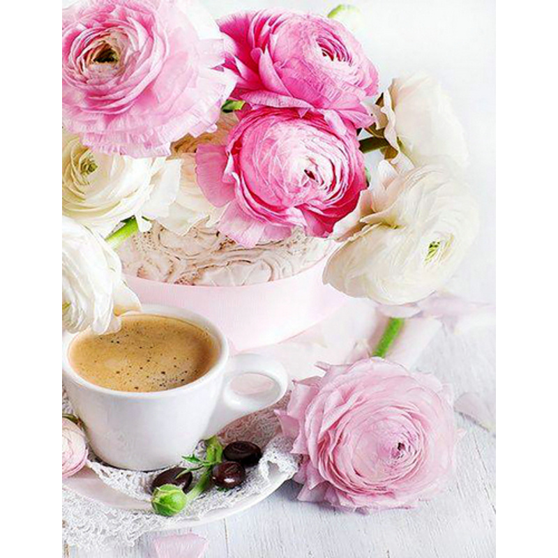 Diamantmosaik PREMIUM Morgenkaffee rahmenlos