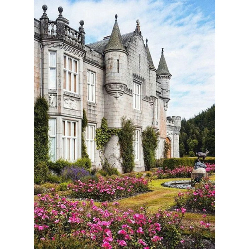 Алмазна мозаїка ПРЕМІУМ Замок Балморал без підрамника