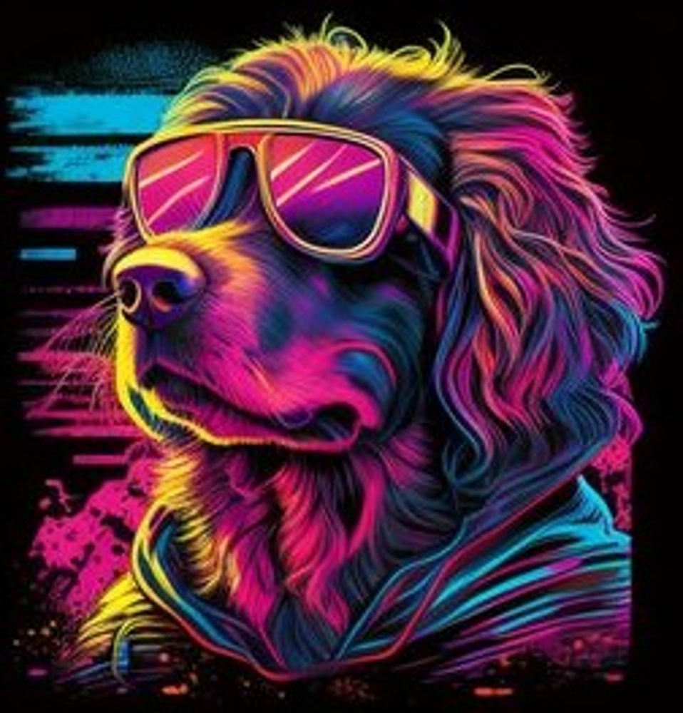 Cocker Spaniel on a black background