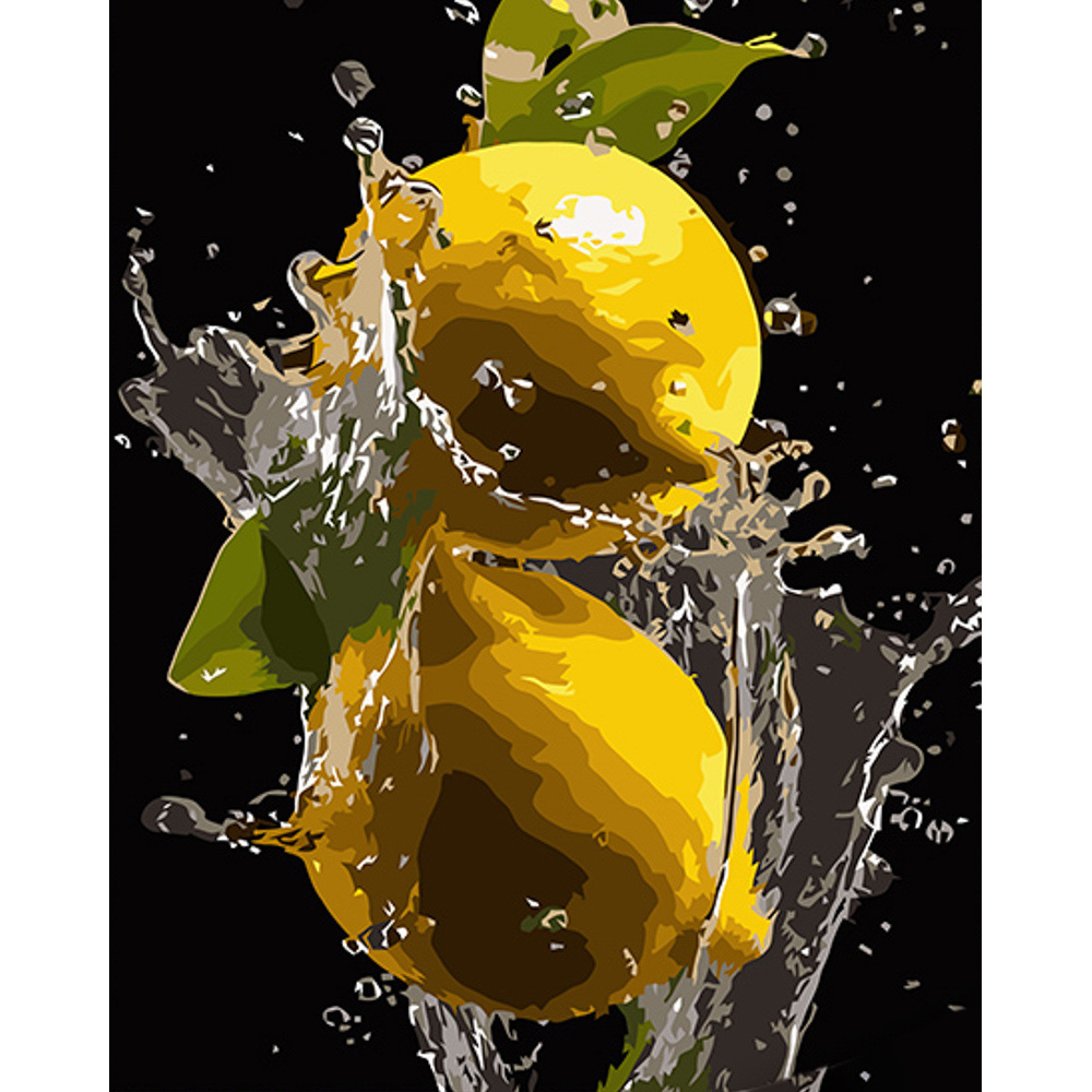 Bright Lemons on a black background