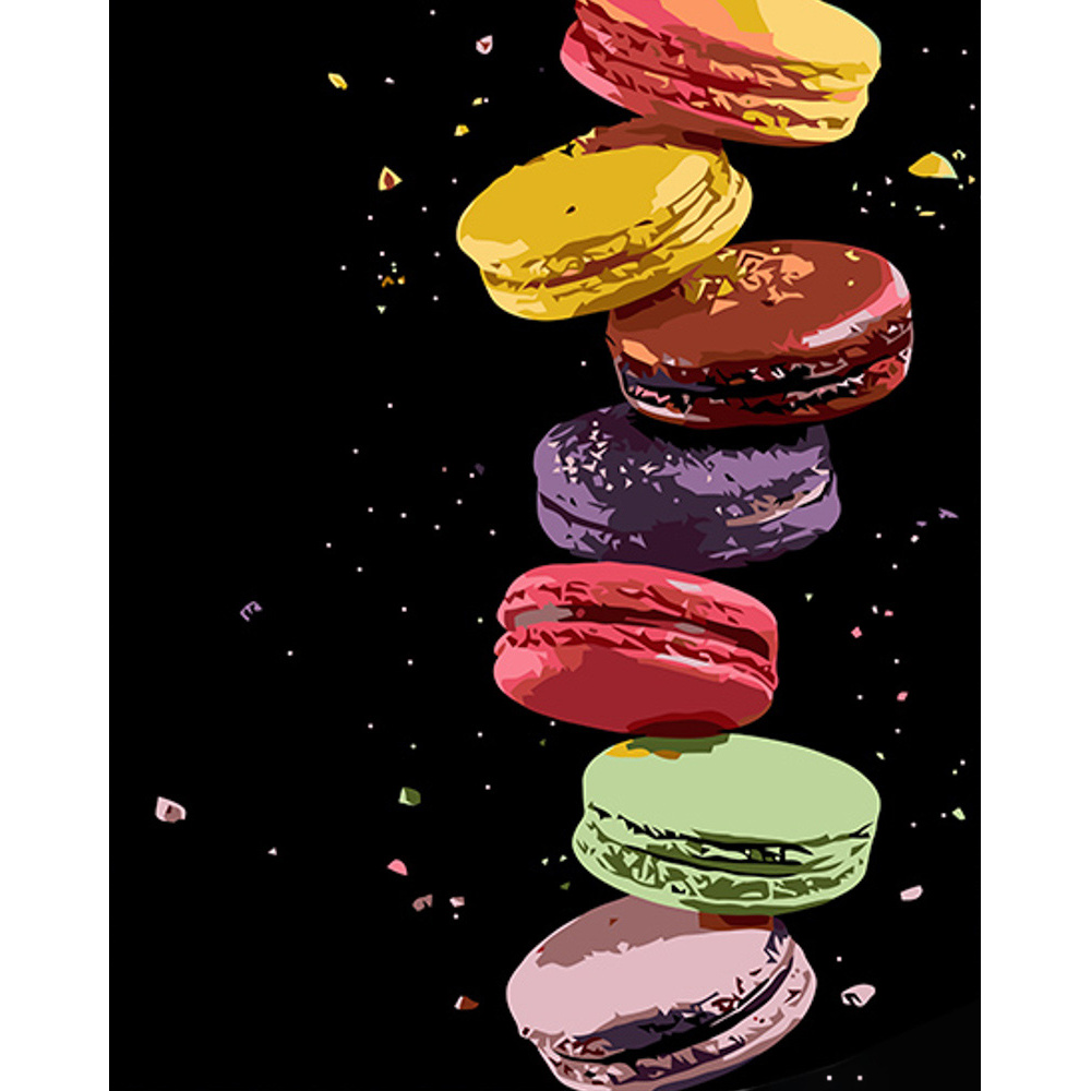 Macaroonson a black background