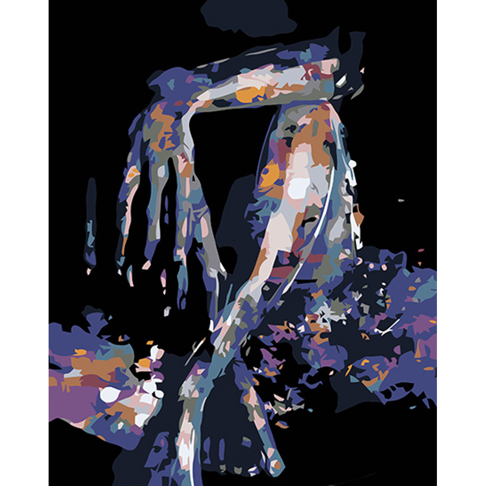 Girl in Shadow on a black background