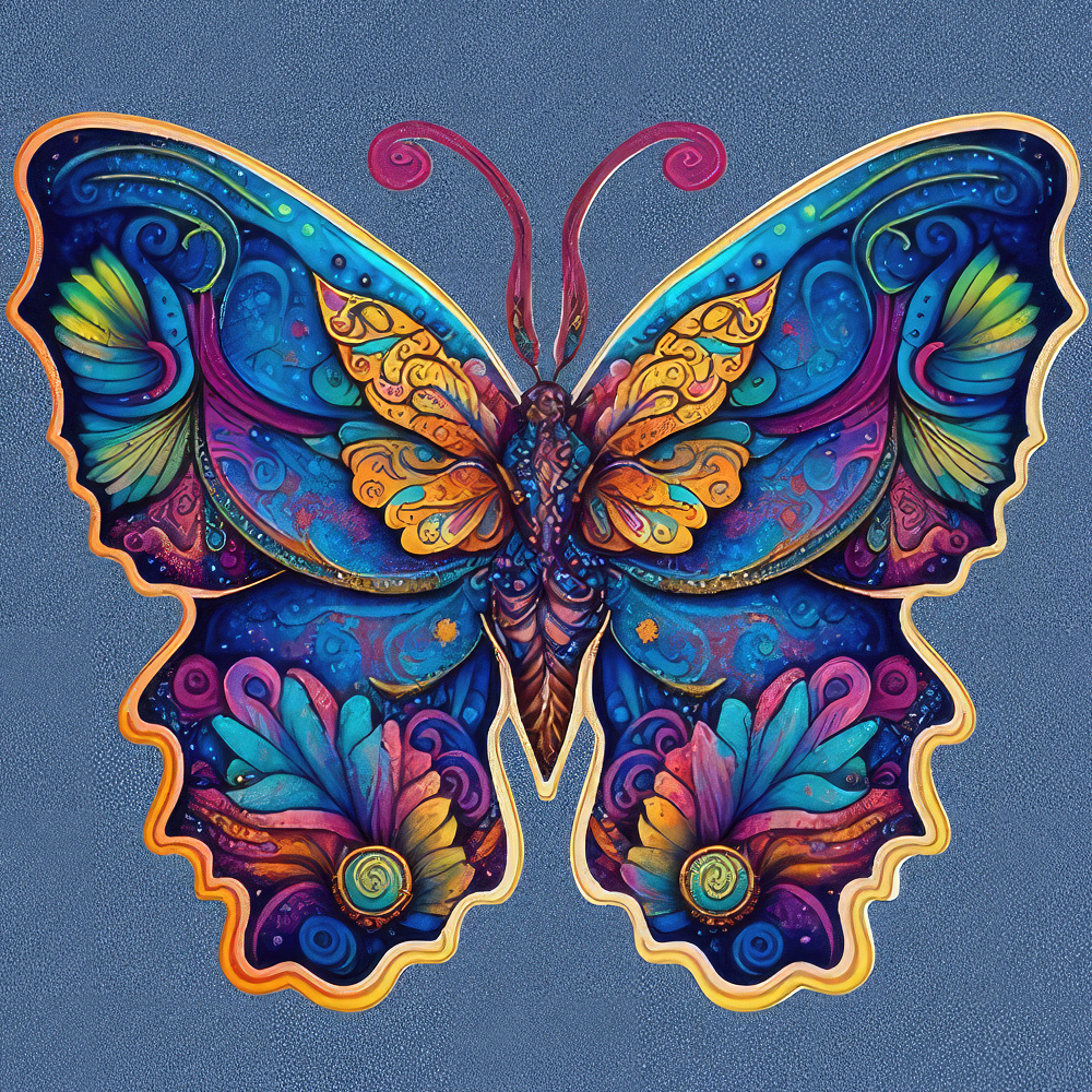 Anti-Stress-Malset Leuchtender Schmetterling