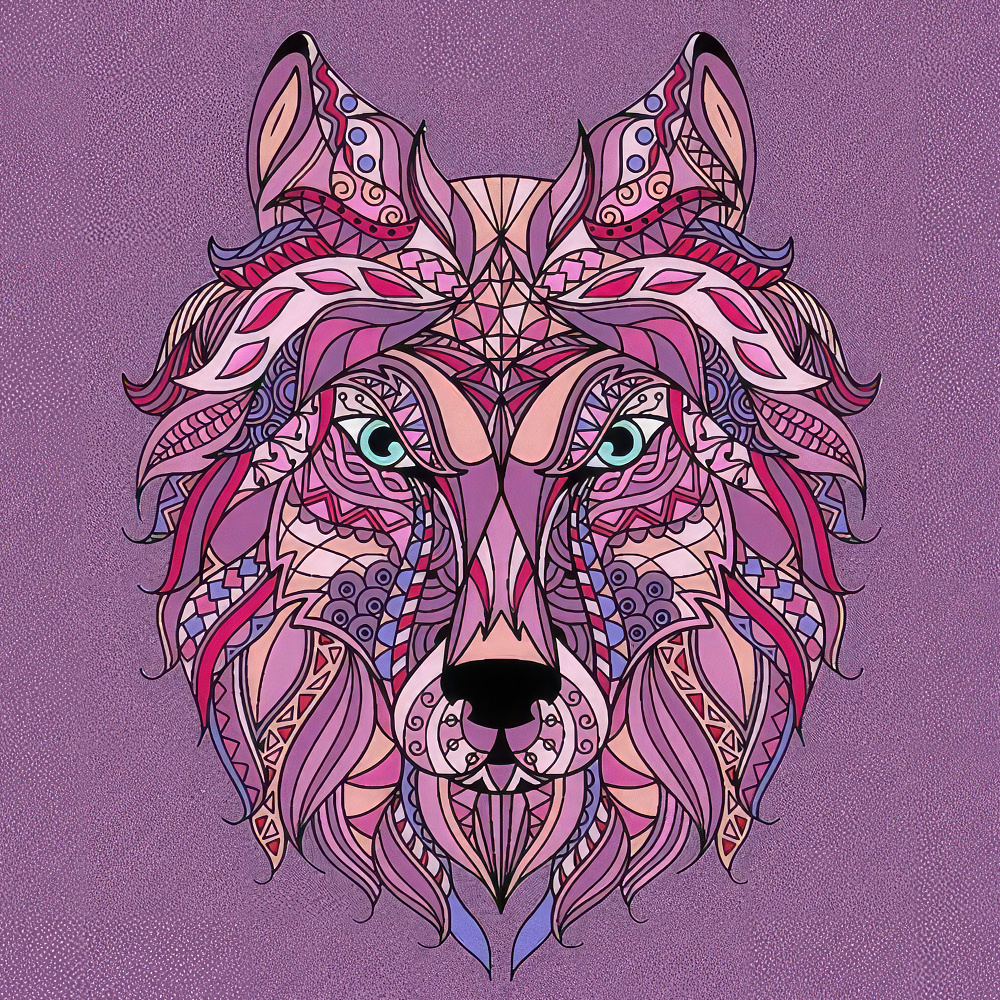 Anti-stress painting set Bright wolf,