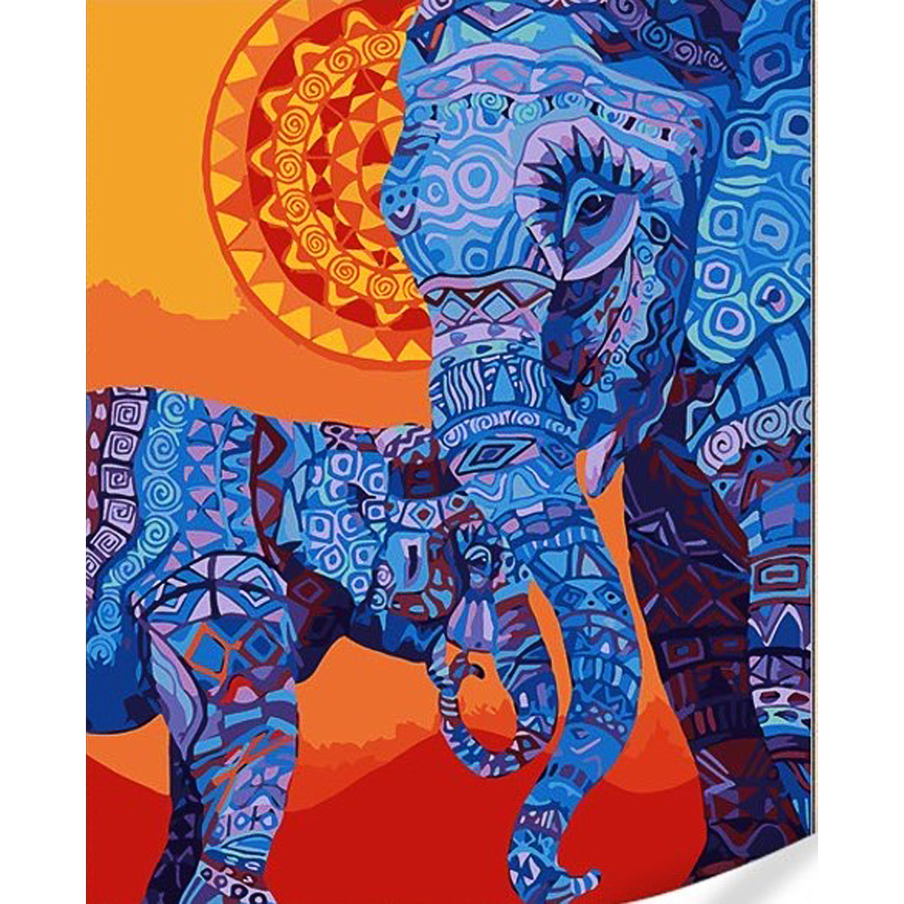 Indian elephants on a colored background size