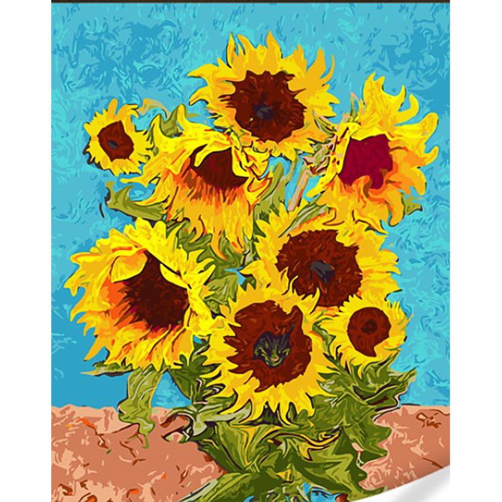 Sunflowers on a colored background size