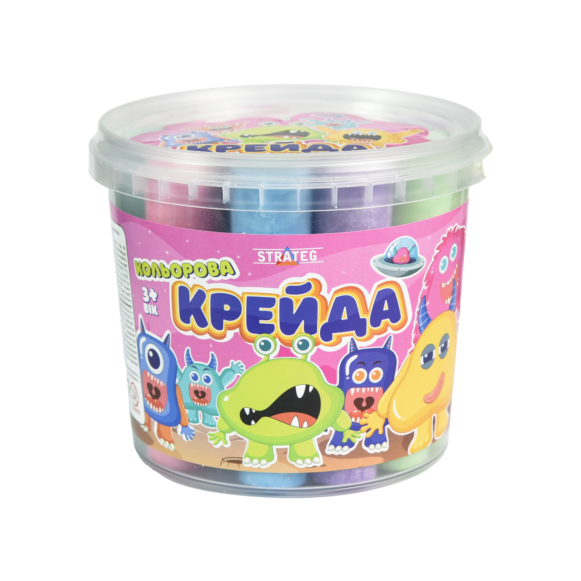 Large round chalk - 16 pieces multi-colored (50138)