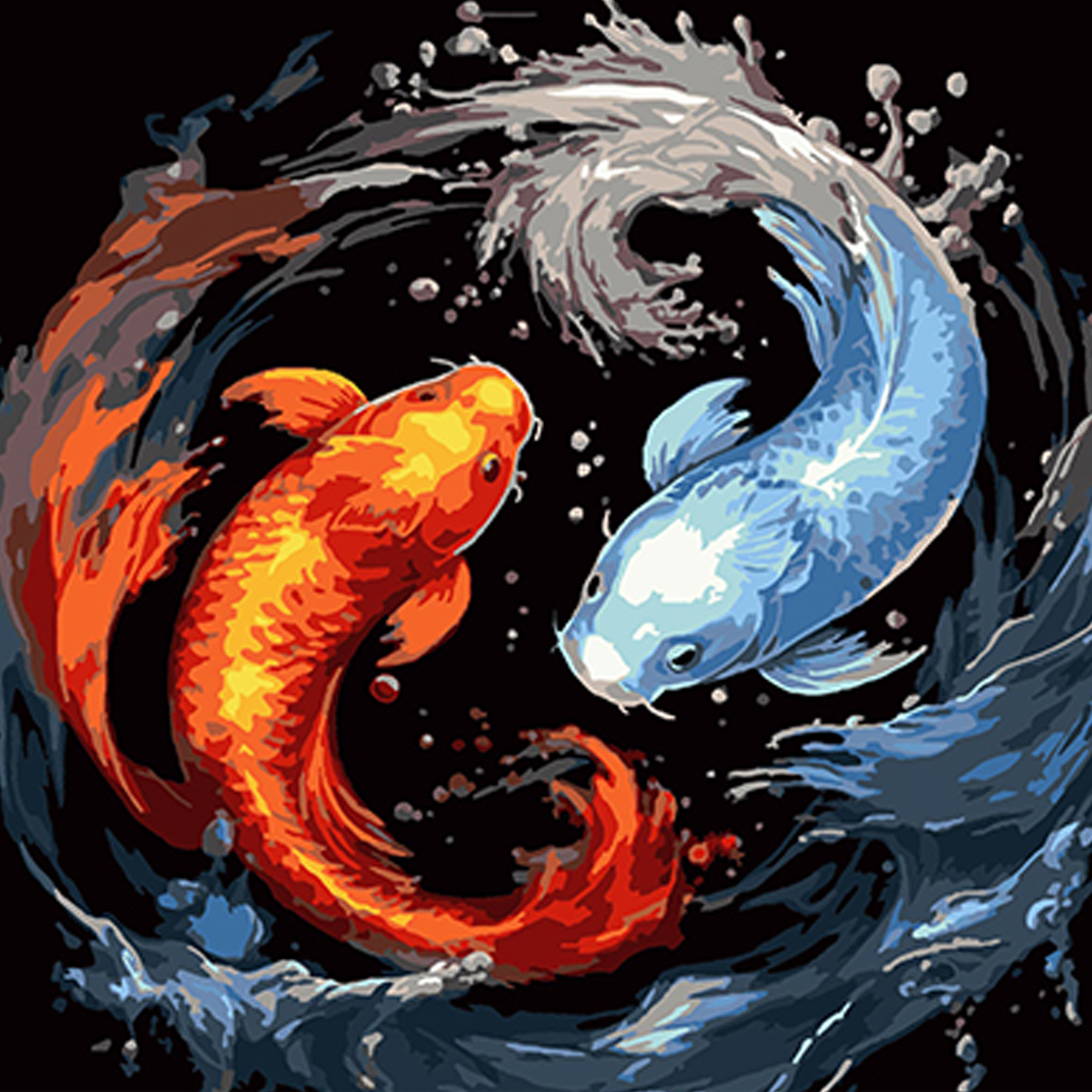 Symbolisches Bild eines Fisches auf schwarzem Hintergrund,