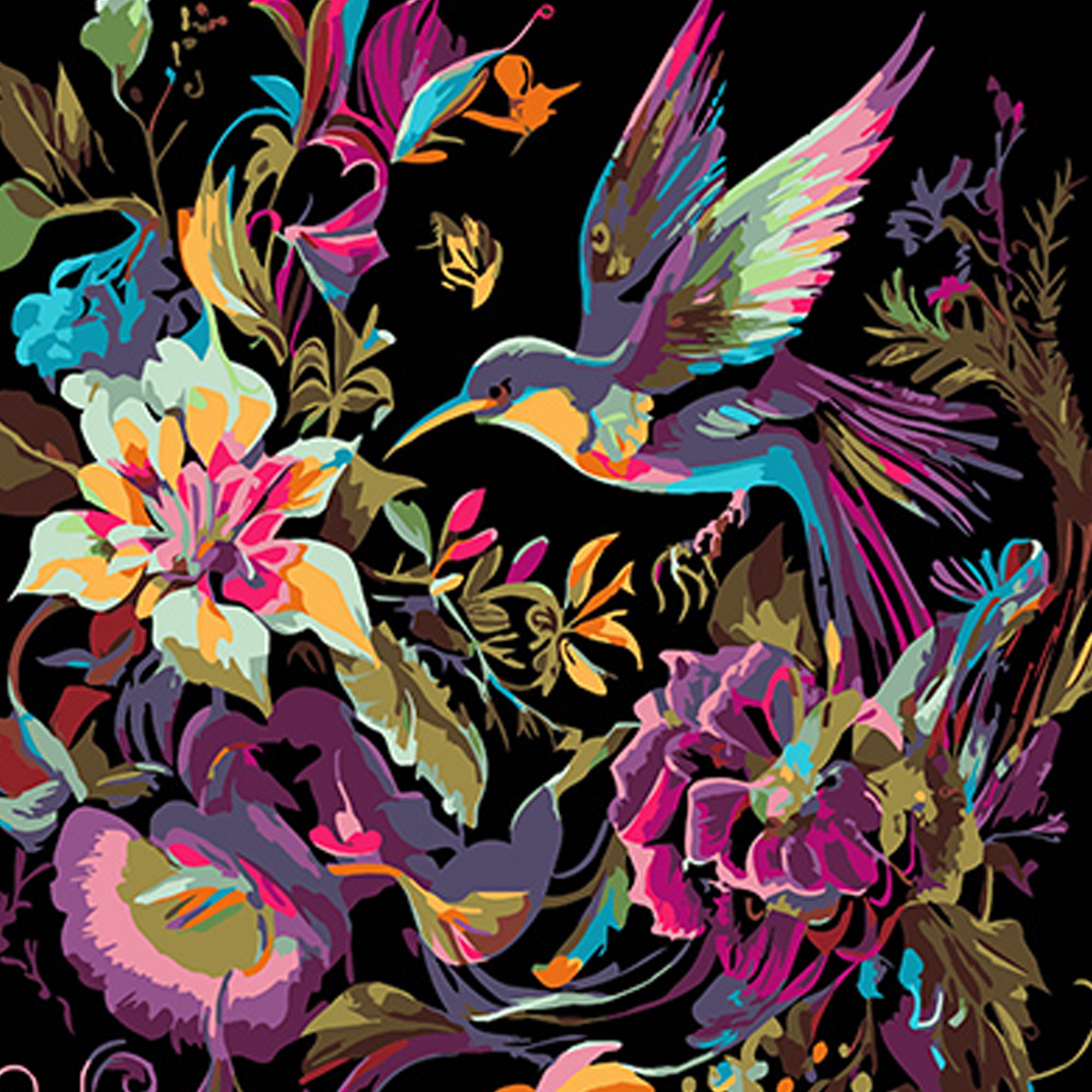 Tanz in der Luft auf schwarzem Hintergrund,