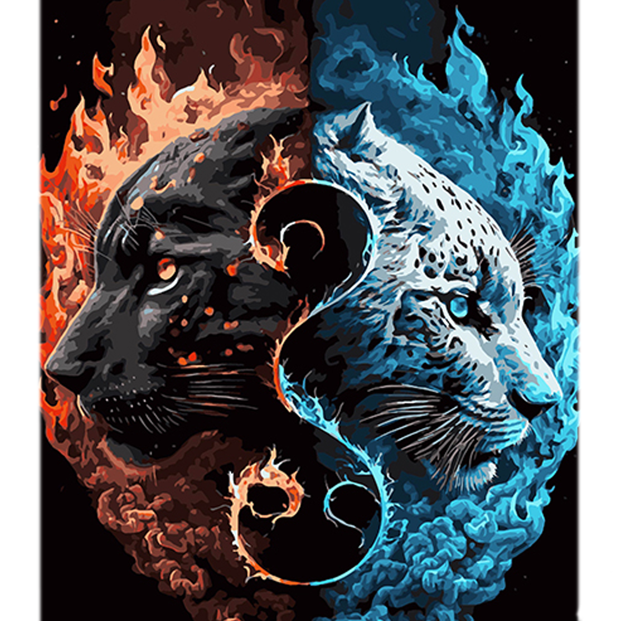 Yin-Yang panther on a black background size