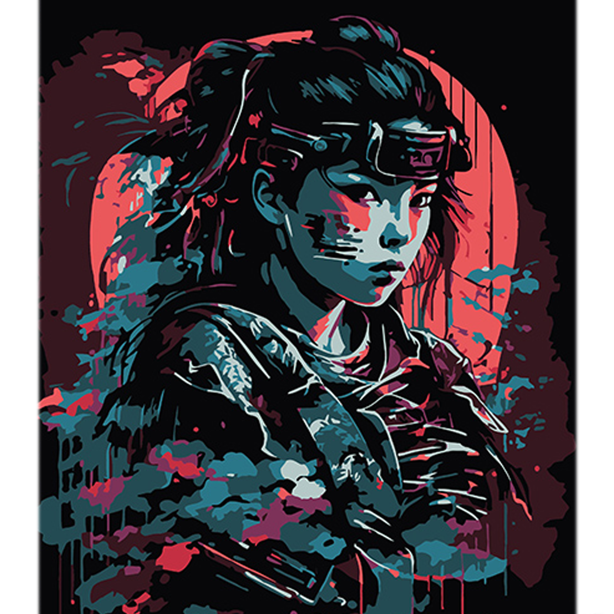 Картина за номерами ПРЕМІУМ Елегантність і сила на чорному фоні