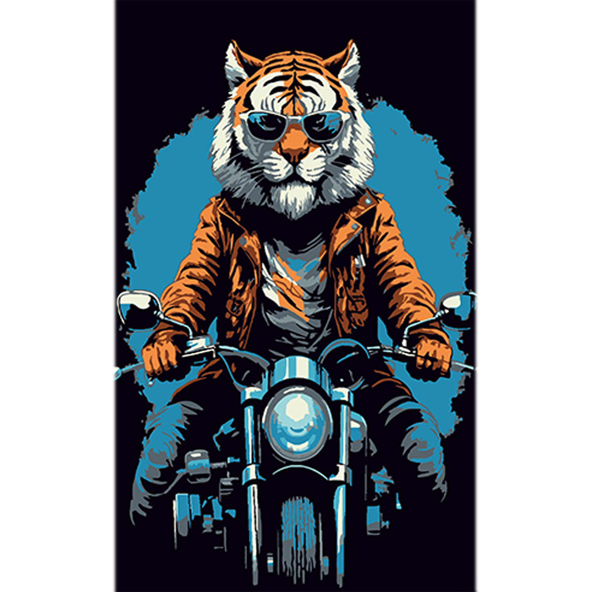 Картина за номерами ПРЕМІУМ Швидкість хижака на чорному фоні