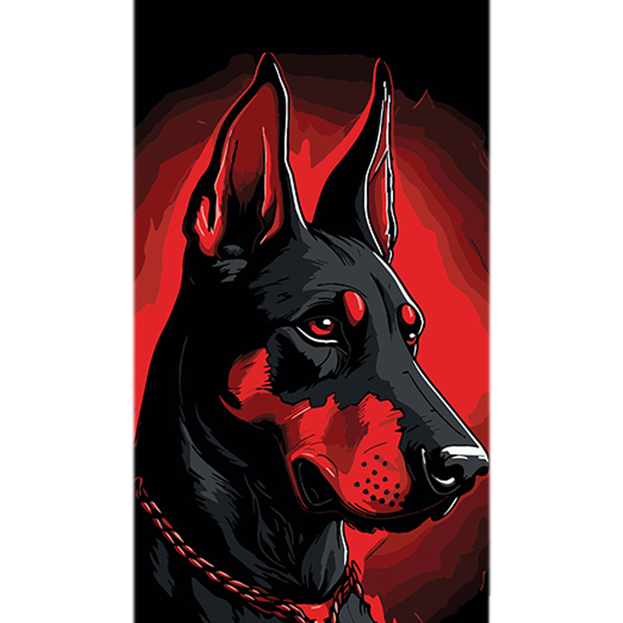 Картина за номерами ПРЕМІУМ Червоний страж на чорному фоні