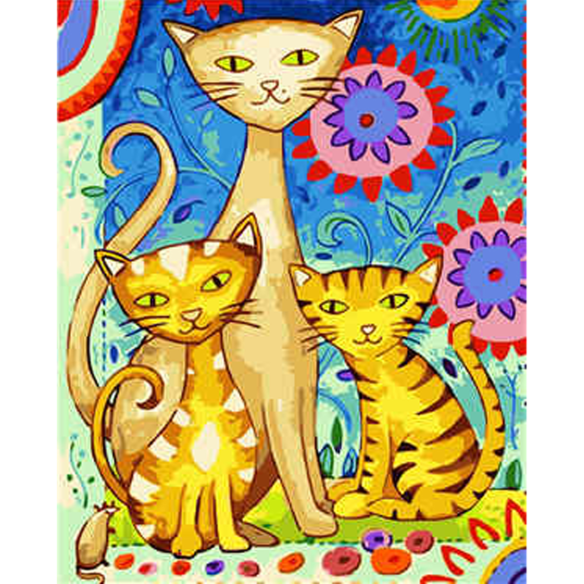 Cat family with varnish and level