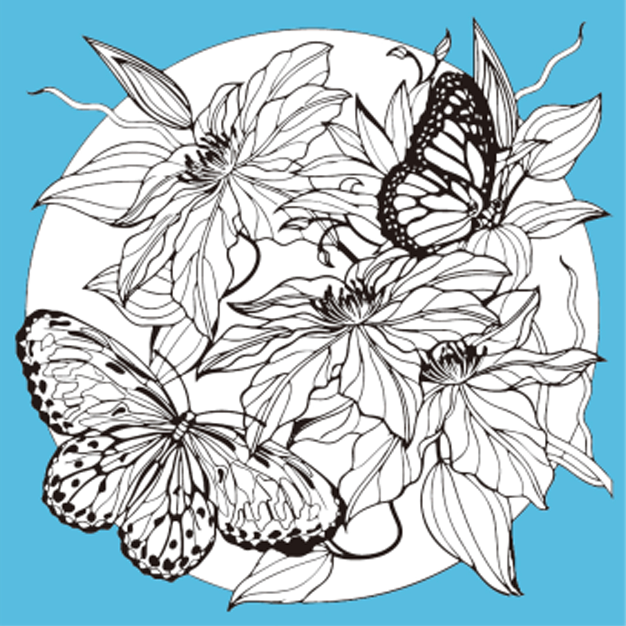 Набір для розпису-антистрес Метелики над квітами