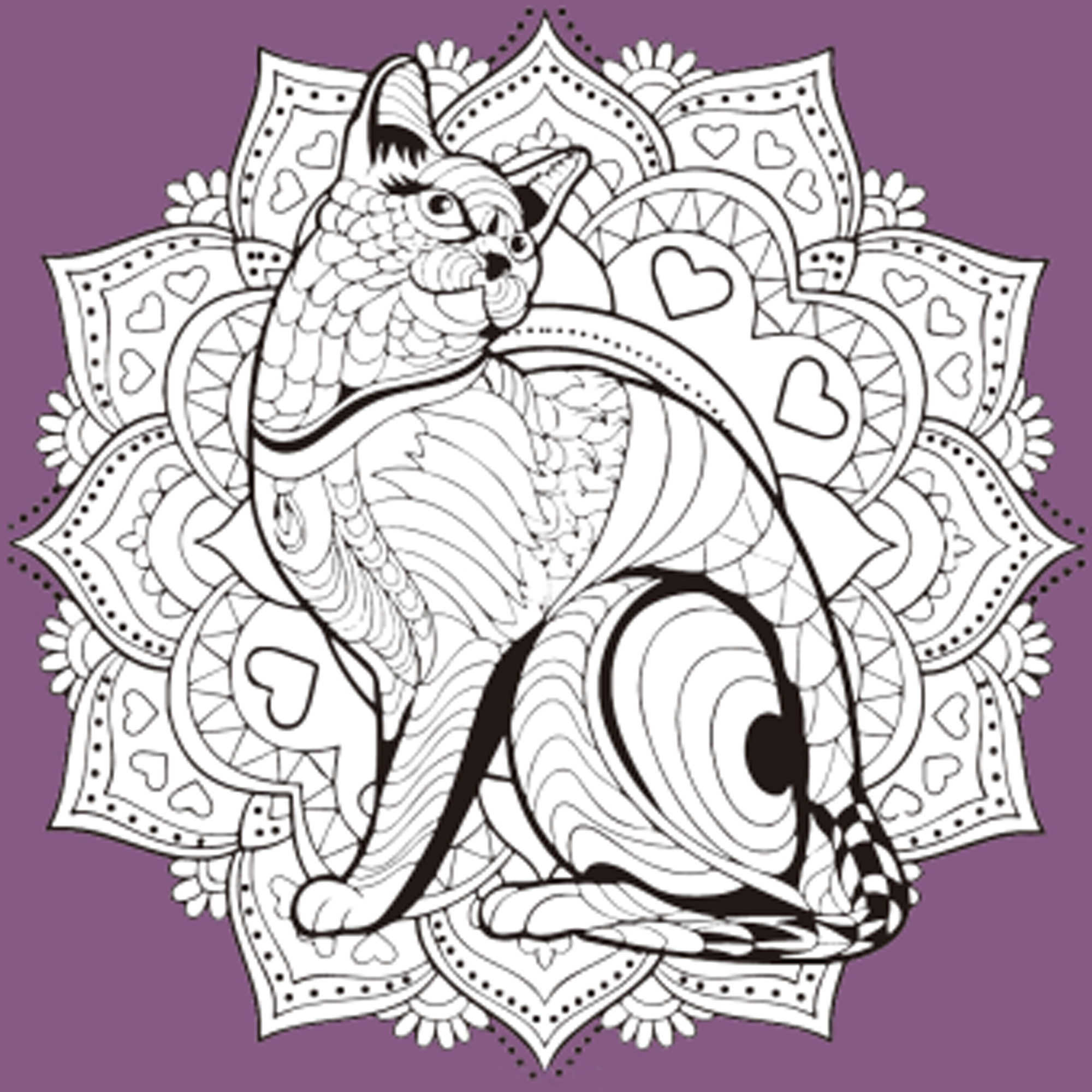 Набір для розпису-антистрес Мандала з котом