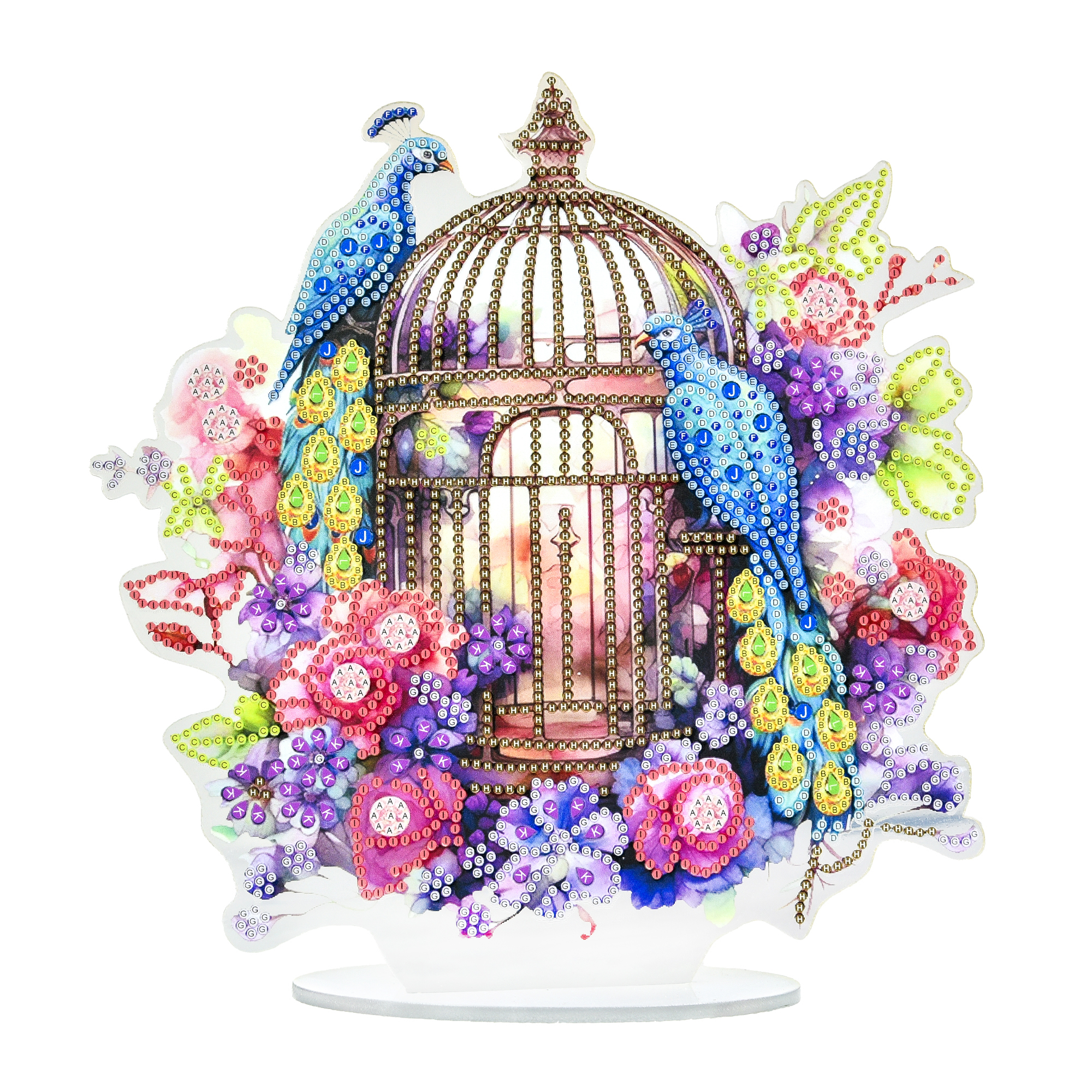 Gold cage on a stand size