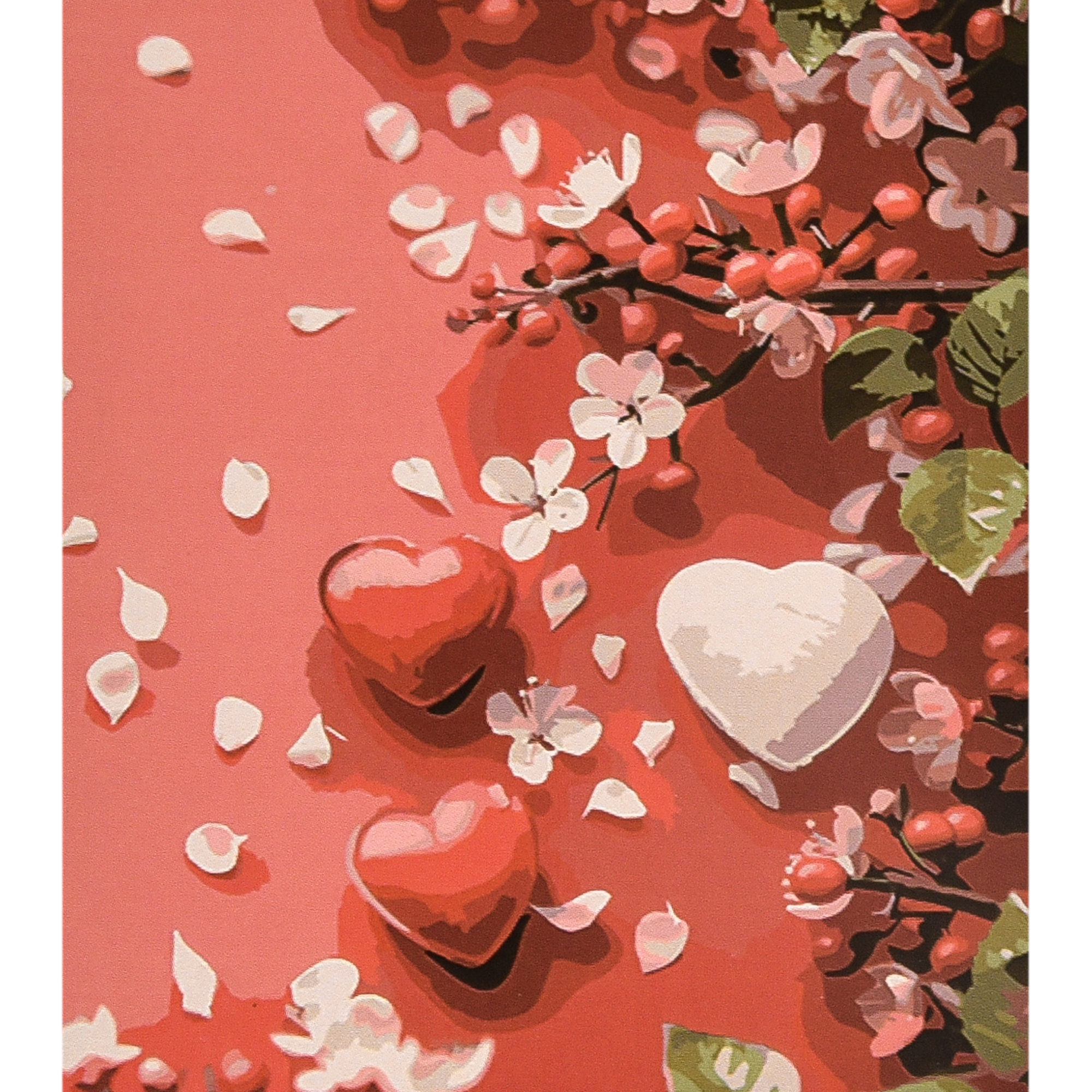 Картина за номерами ПРЕМІУМ У червоних кольорах з лаком та рівнем