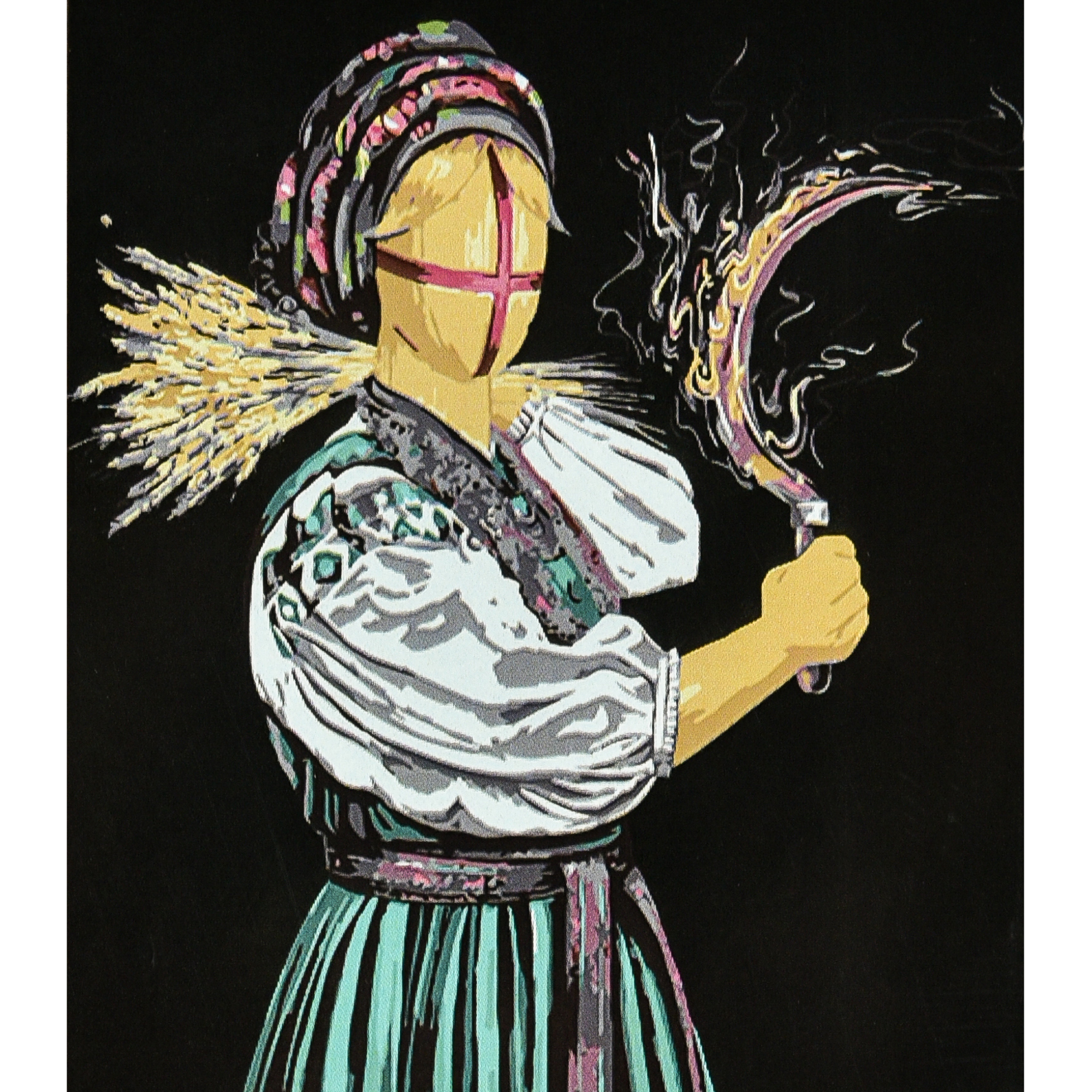 Картина за номерами ПРЕМІУМ Сіяна на чорному фоні з лаком