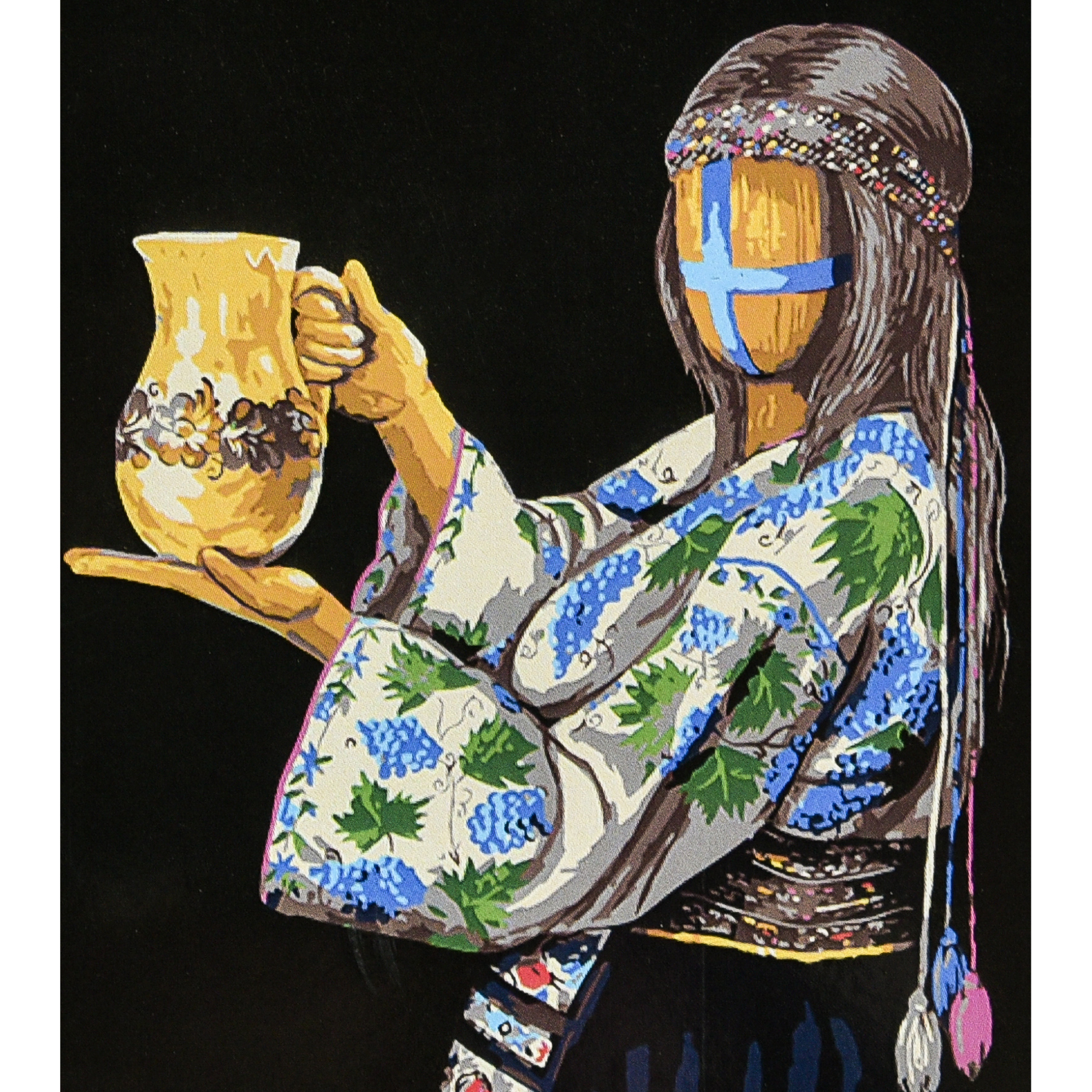 Картина за номерами ПРЕМІУМ Піднесена на чорному фоні з лаком