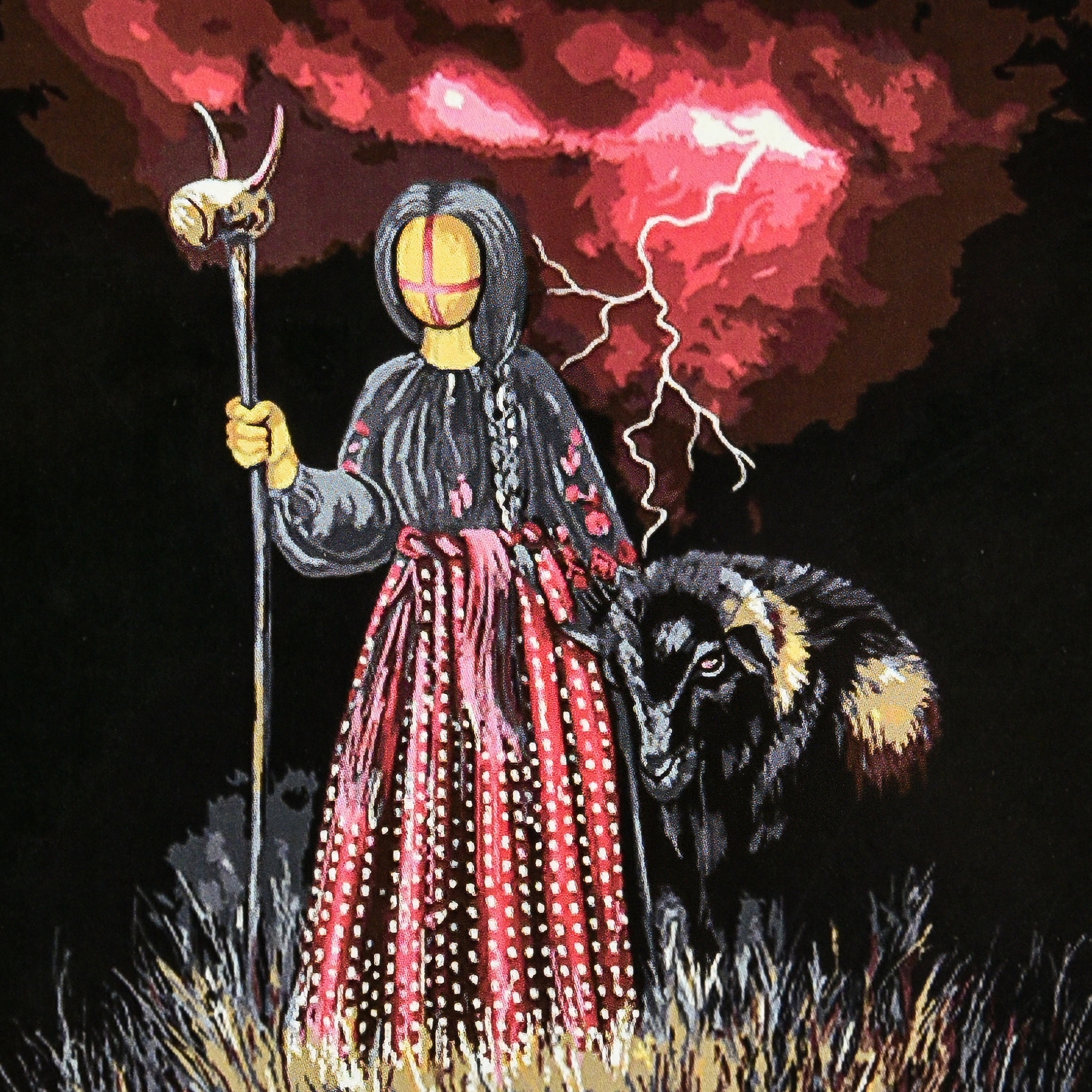 Картина за номерами ПРЕМІУМ Блискавична на чорному фоні з лаком