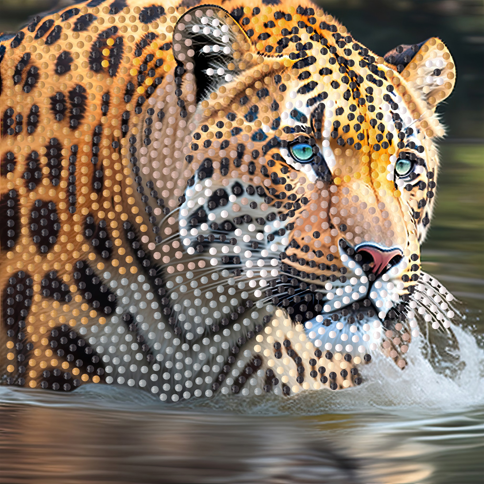 Алмазна мозаїка ПРЕМІУМ Тигриця на паперовій основі