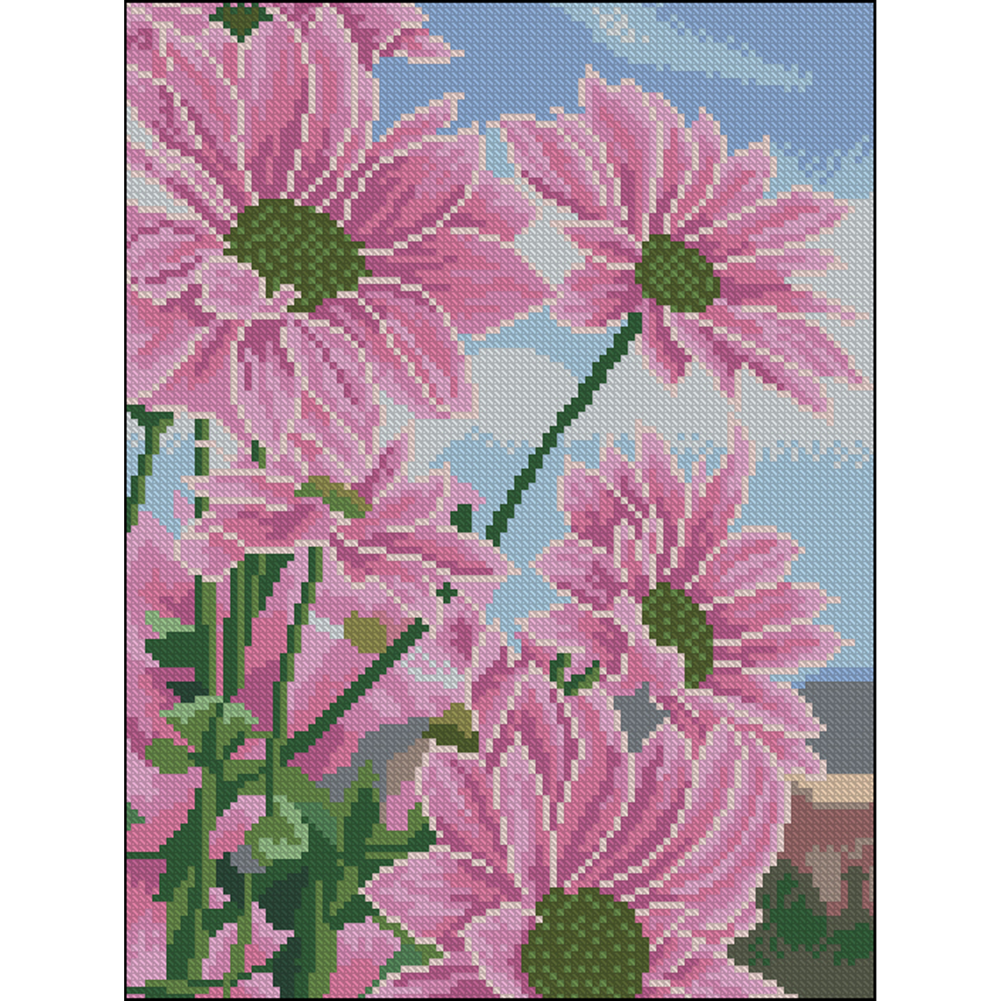 Алмазна мозаїка ПРЕМІУМ Хризантеми без підрамника