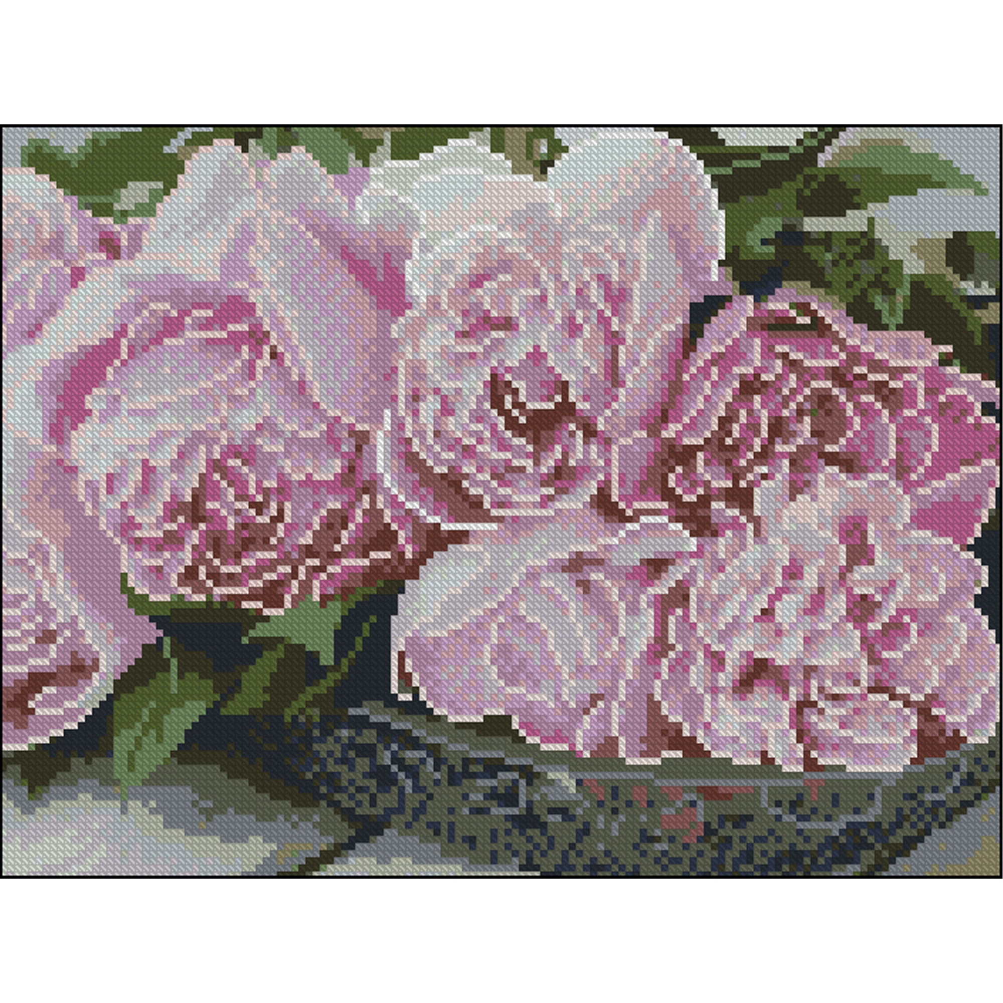 Diamantmosaik PREMIUM Blumenstrauß ohne Rahmen,