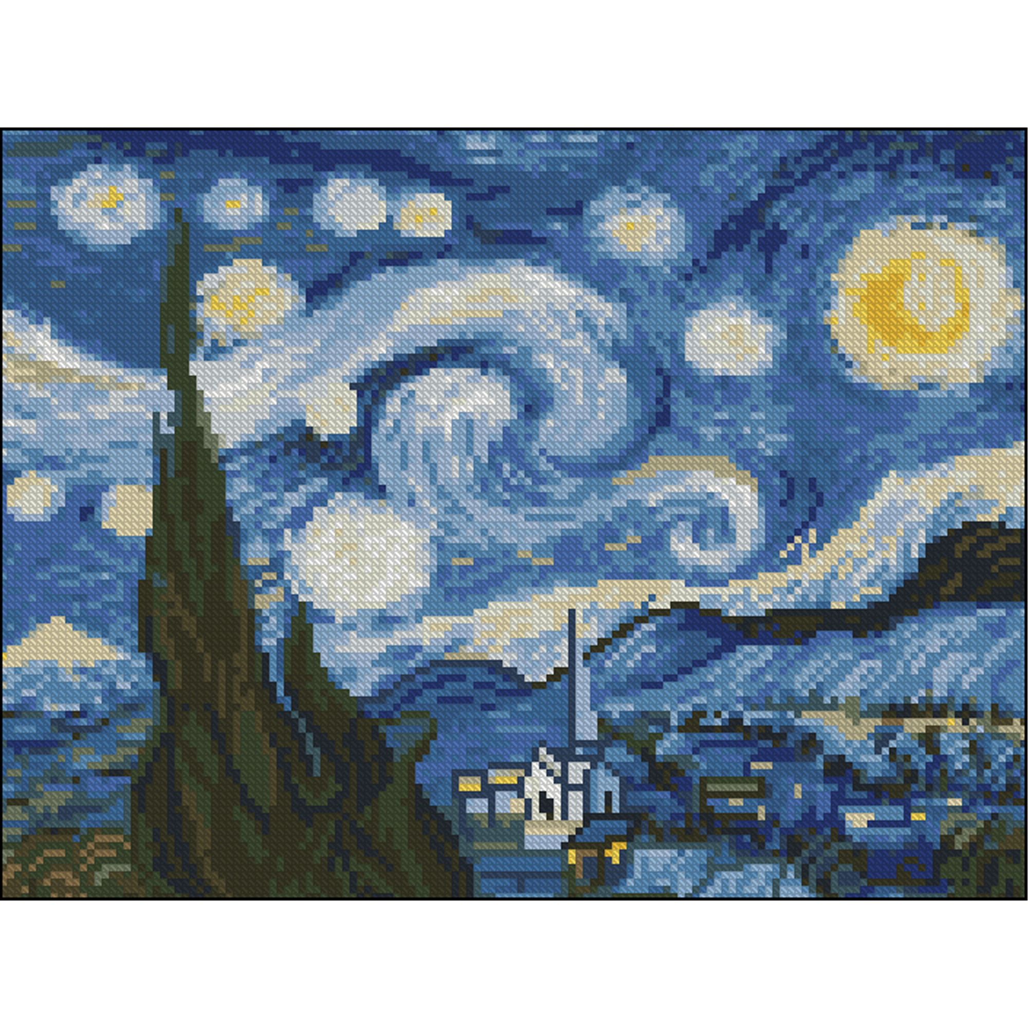 Diamantmosaik PREMIUM Sternennacht ohne Rahmen,