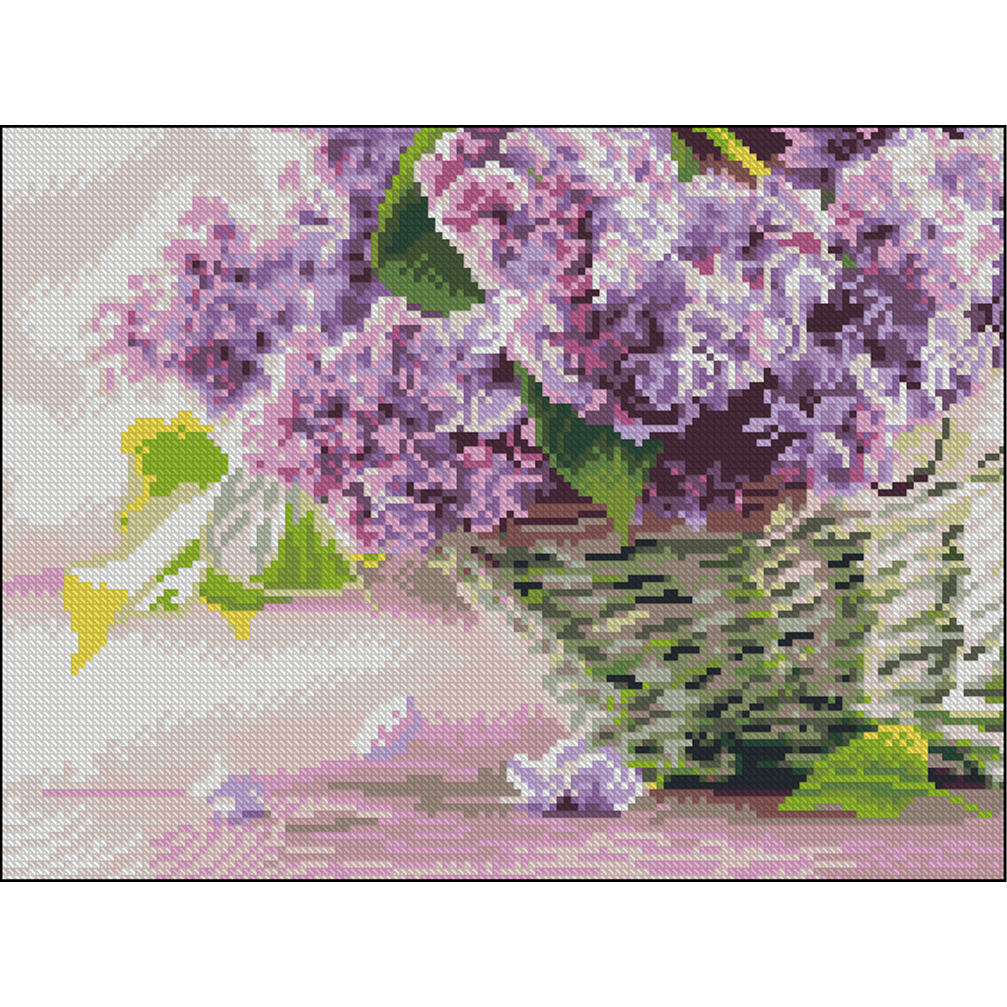 Алмазна мозаїка ПРЕМІУМ Бузок без підрамника