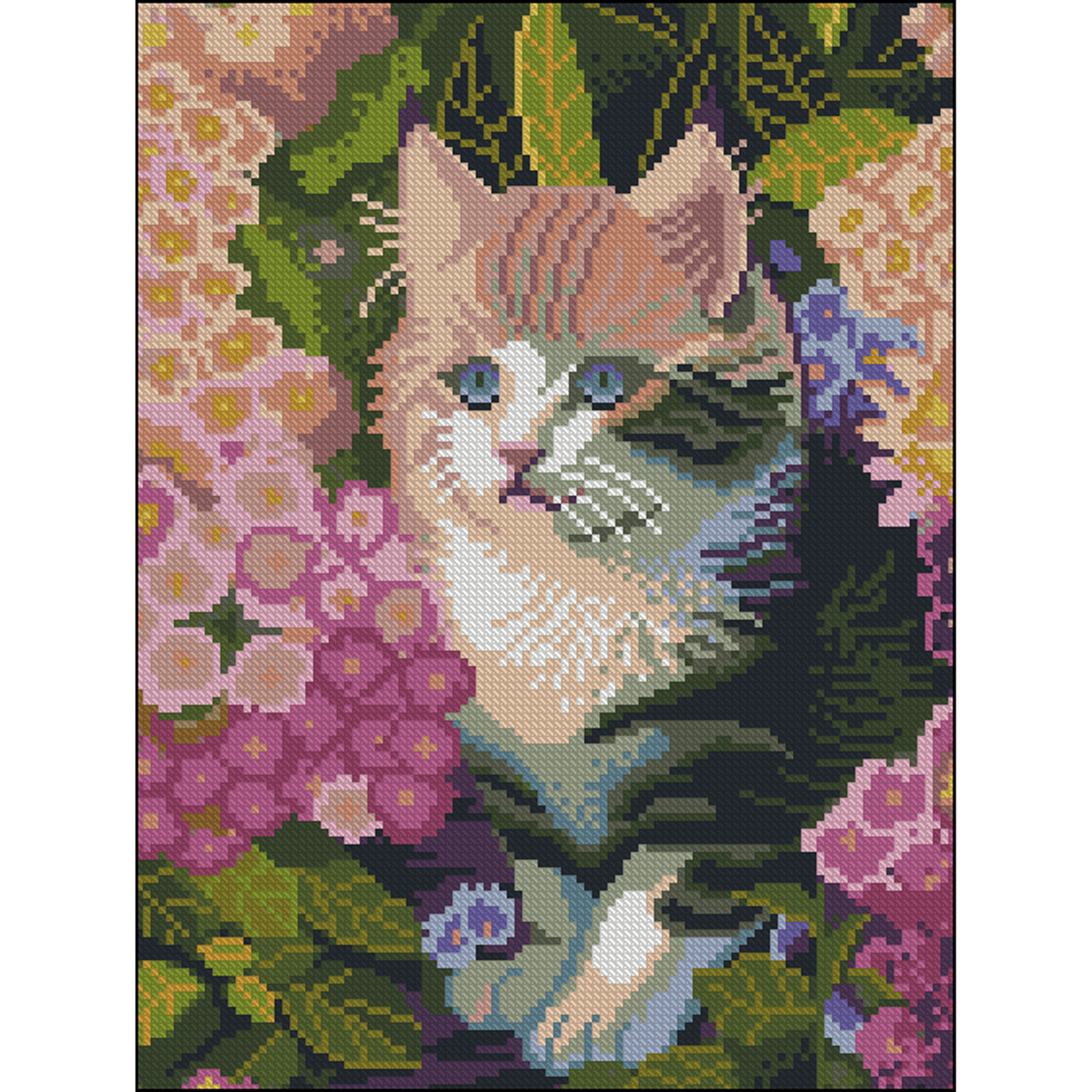 Алмазна мозаїка ПРЕМІУМ Муркотик без підрамника