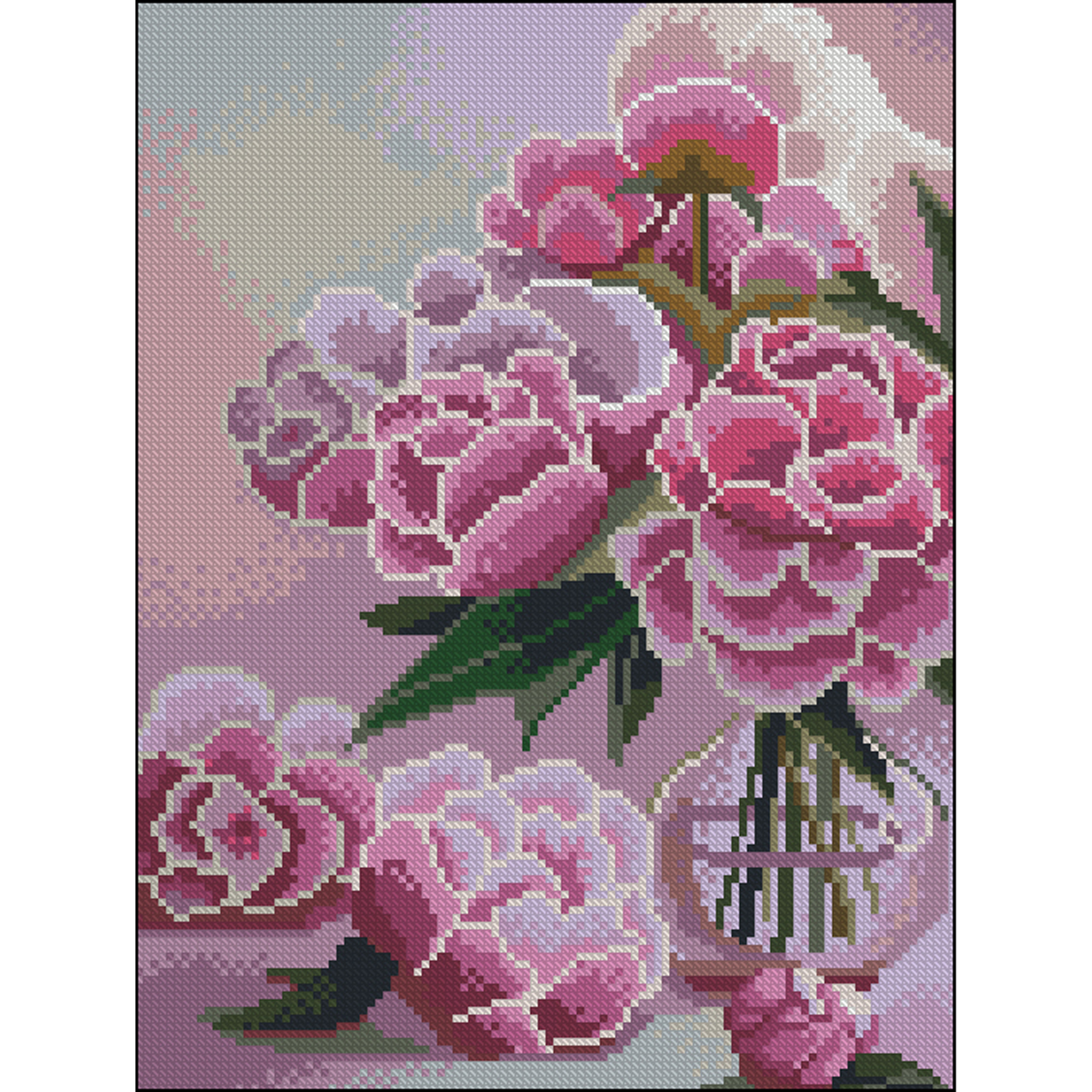 Pink peonies without stretcher size