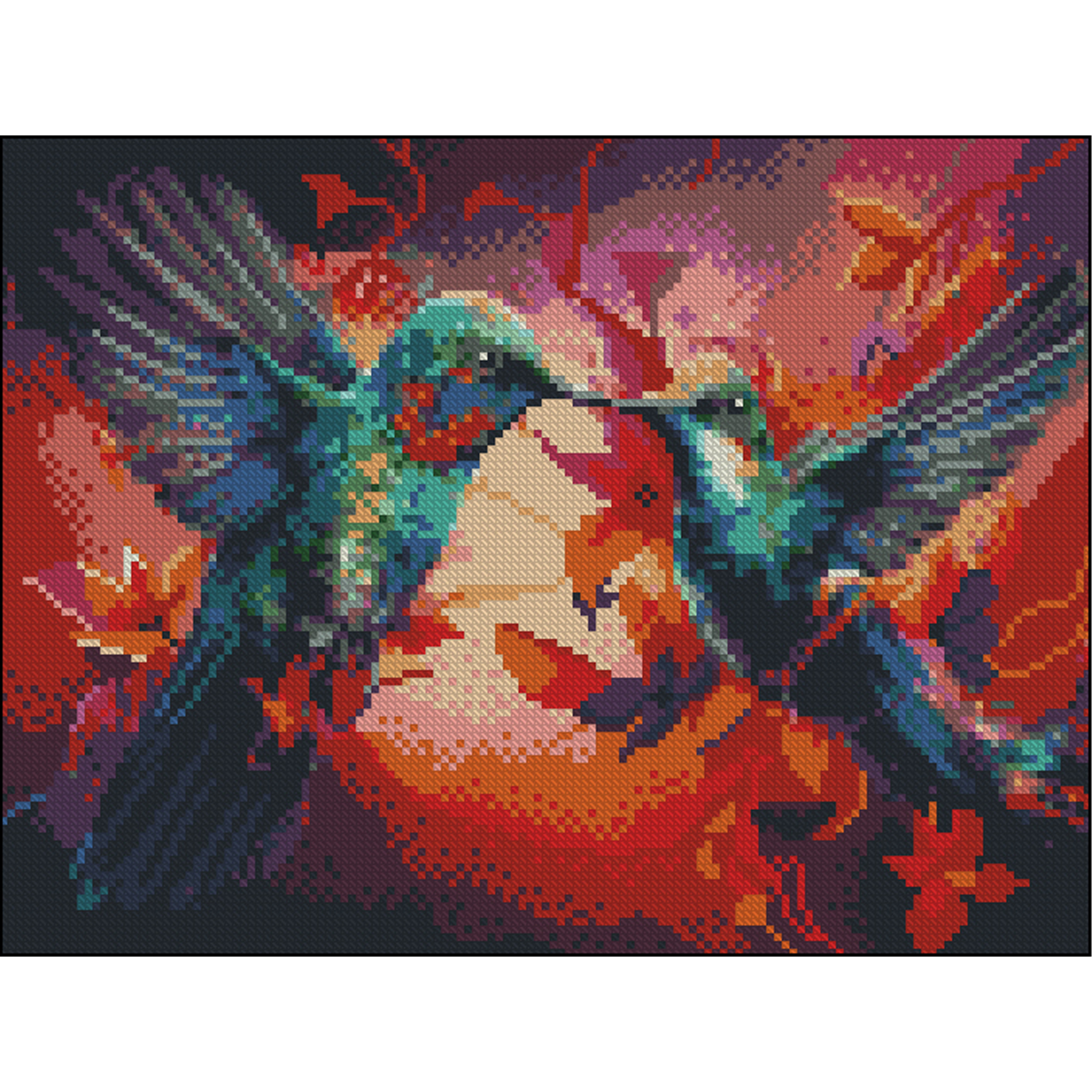 Алмазна мозаїка ПРЕМІУМ Колібрі без підрамника