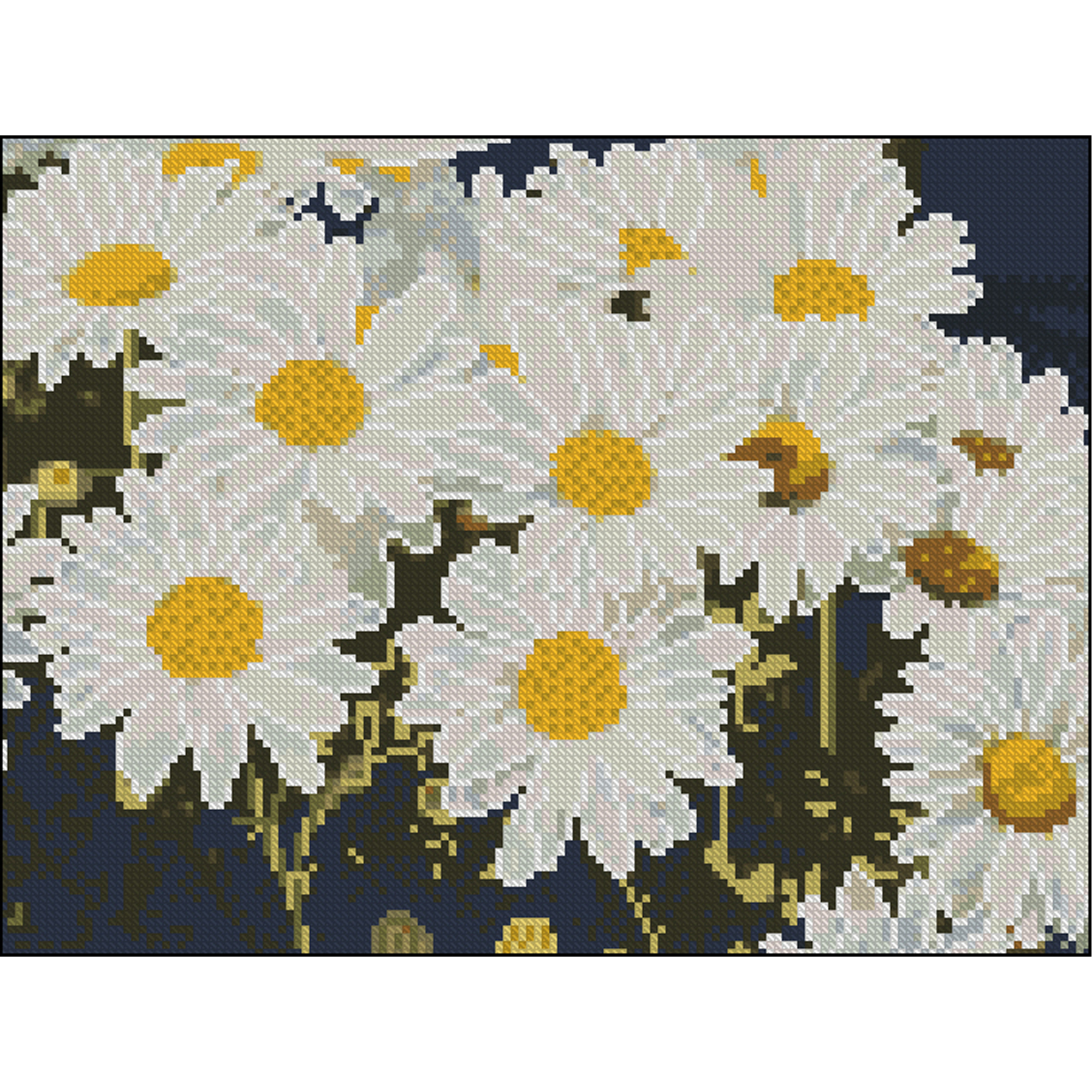 Алмазна мозаїка ПРЕМІУМ Ромашкове поле без підрамника