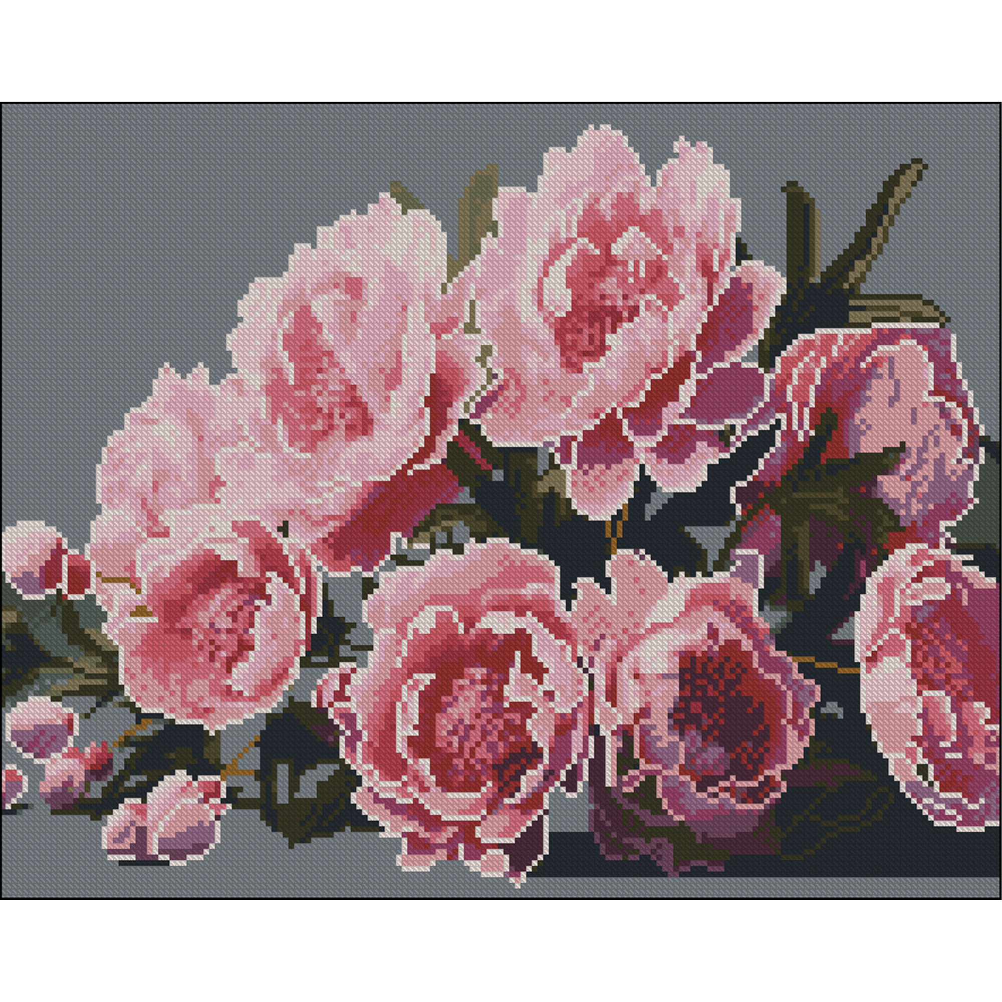 Алмазна мозаїка ПРЕМІУМ Гілка півонії без підрамника