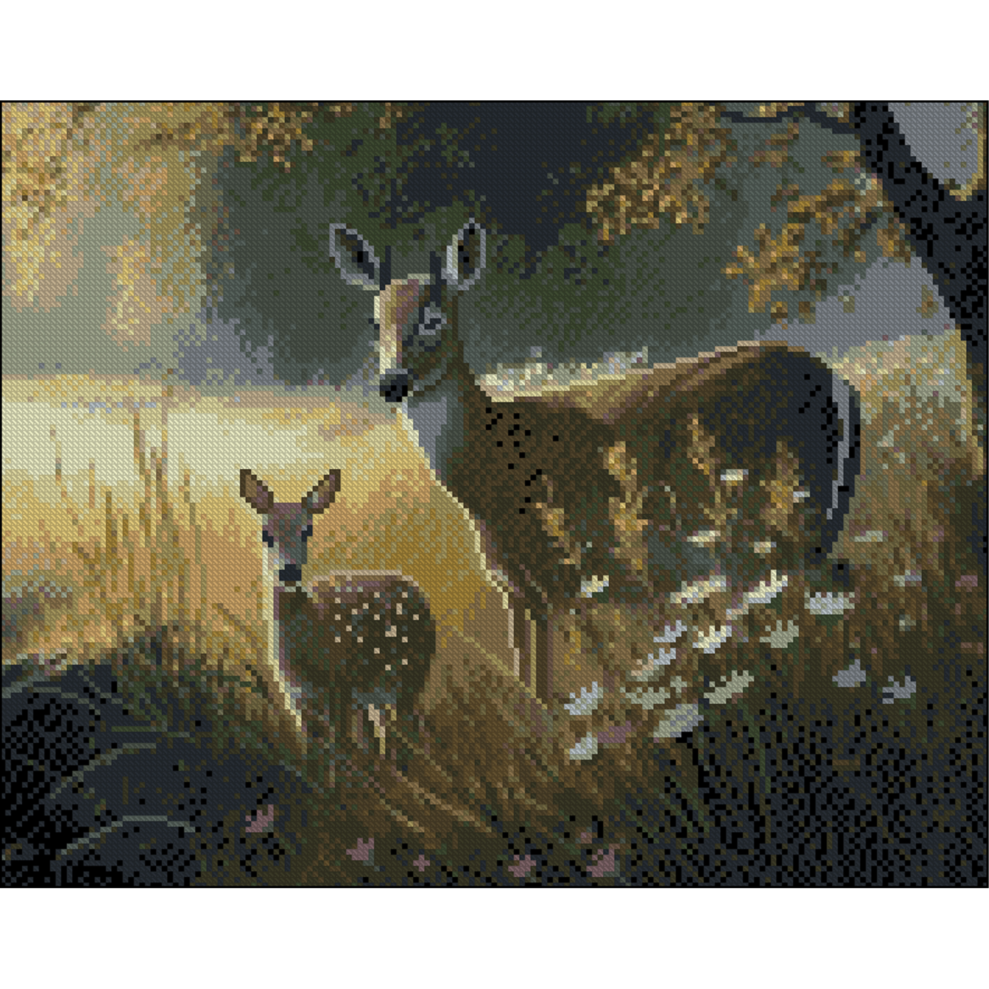 Алмазна мозаїка ПРЕМІУМ Олені без підрамника