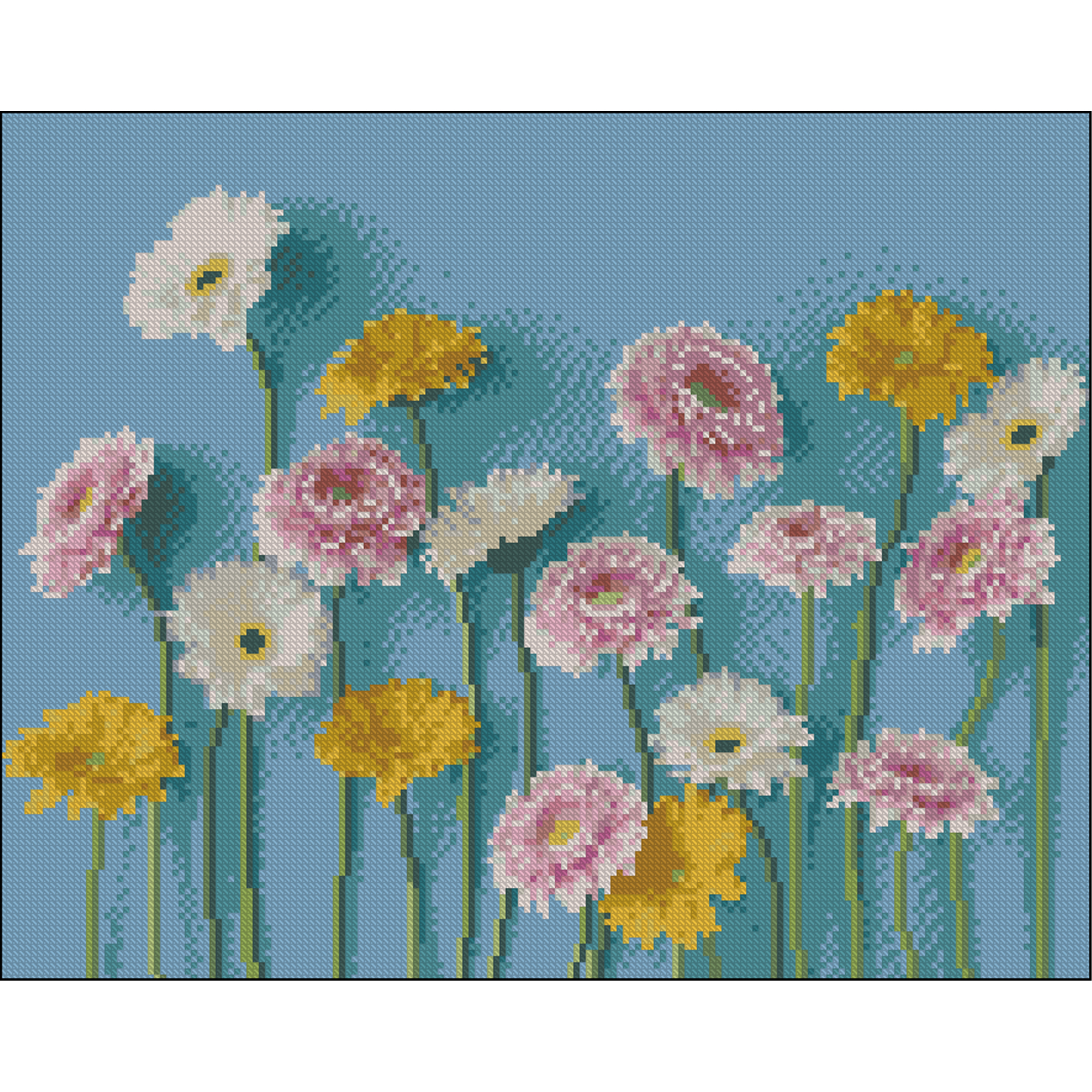 Алмазна мозаїка ПРЕМІУМ Квіткова галерея без підрамника