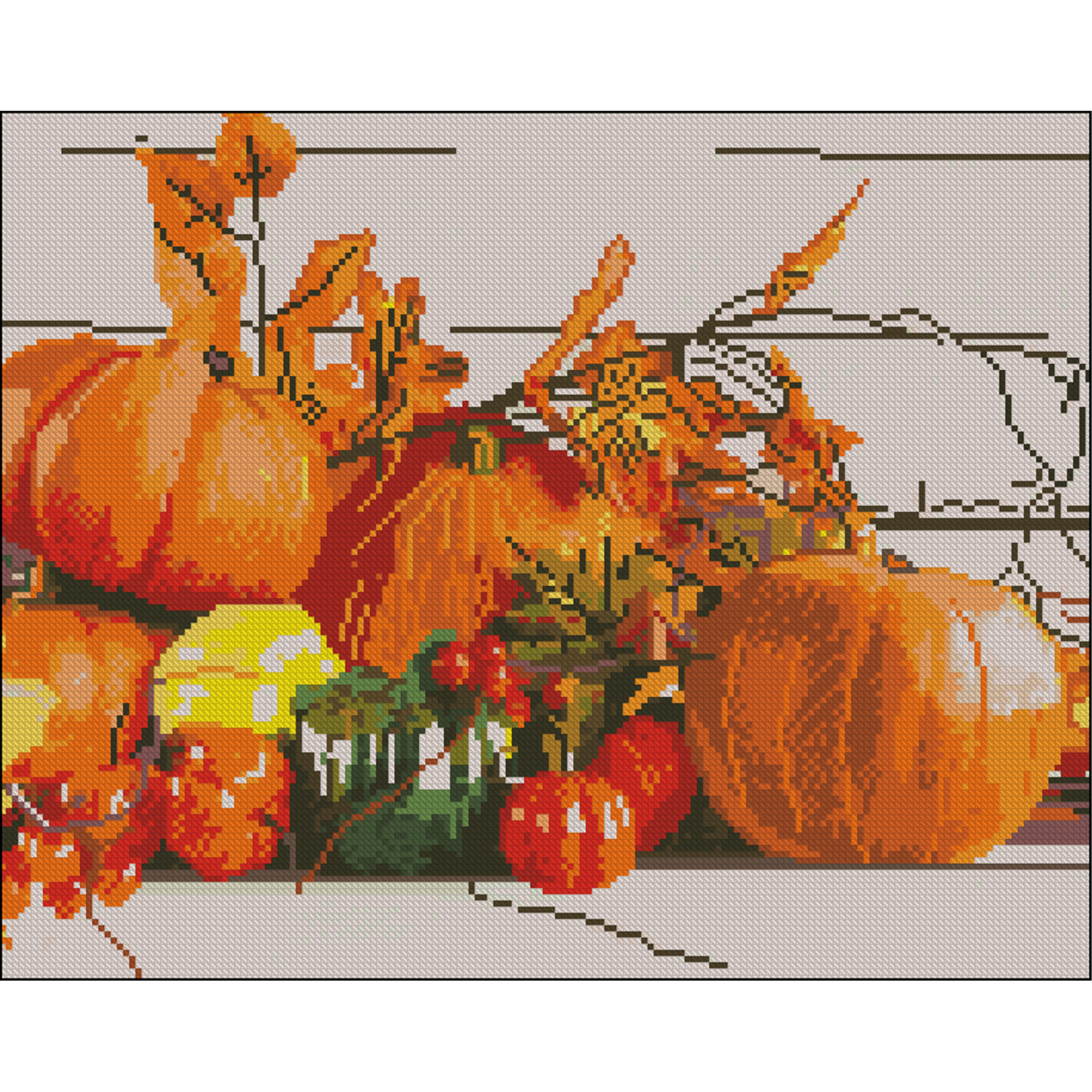 Алмазна мозаїка ПРЕМІУМ Осінь без підрамника