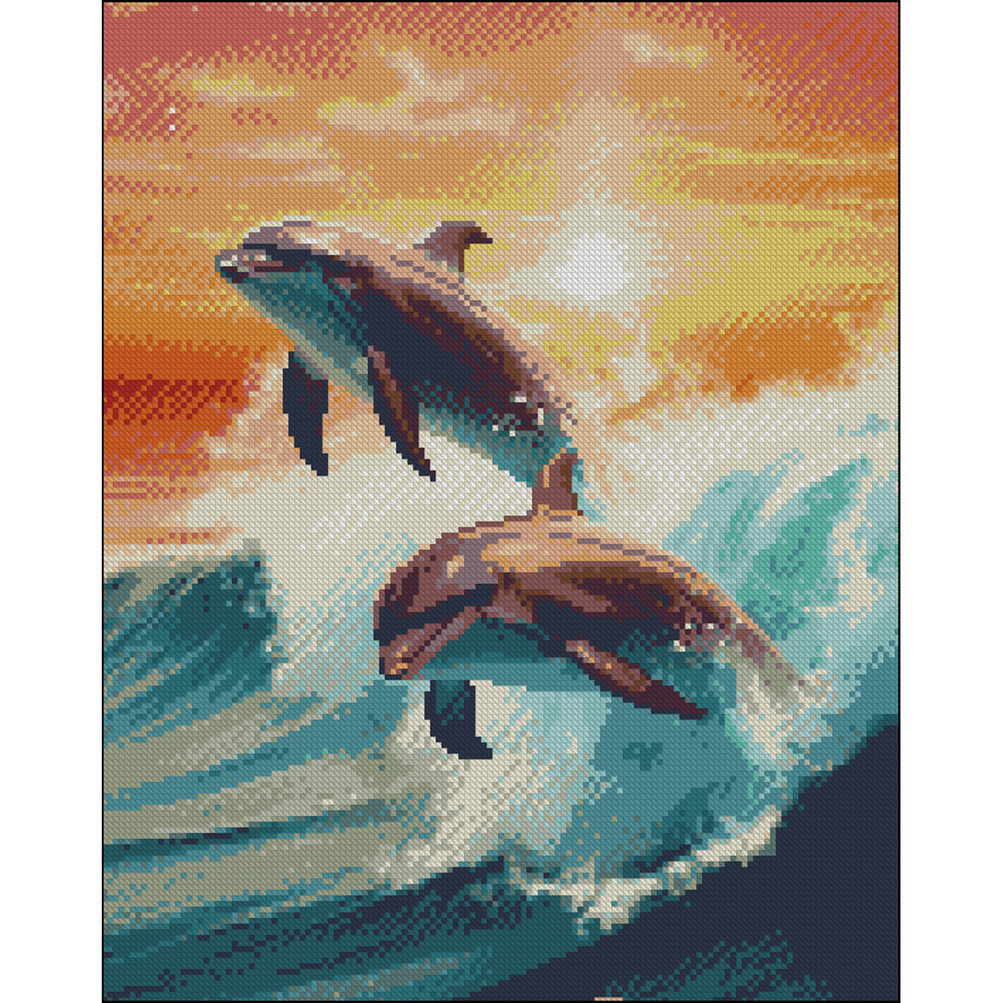 Алмазна мозаїка ПРЕМІУМ Танок дельфінів без підрамника