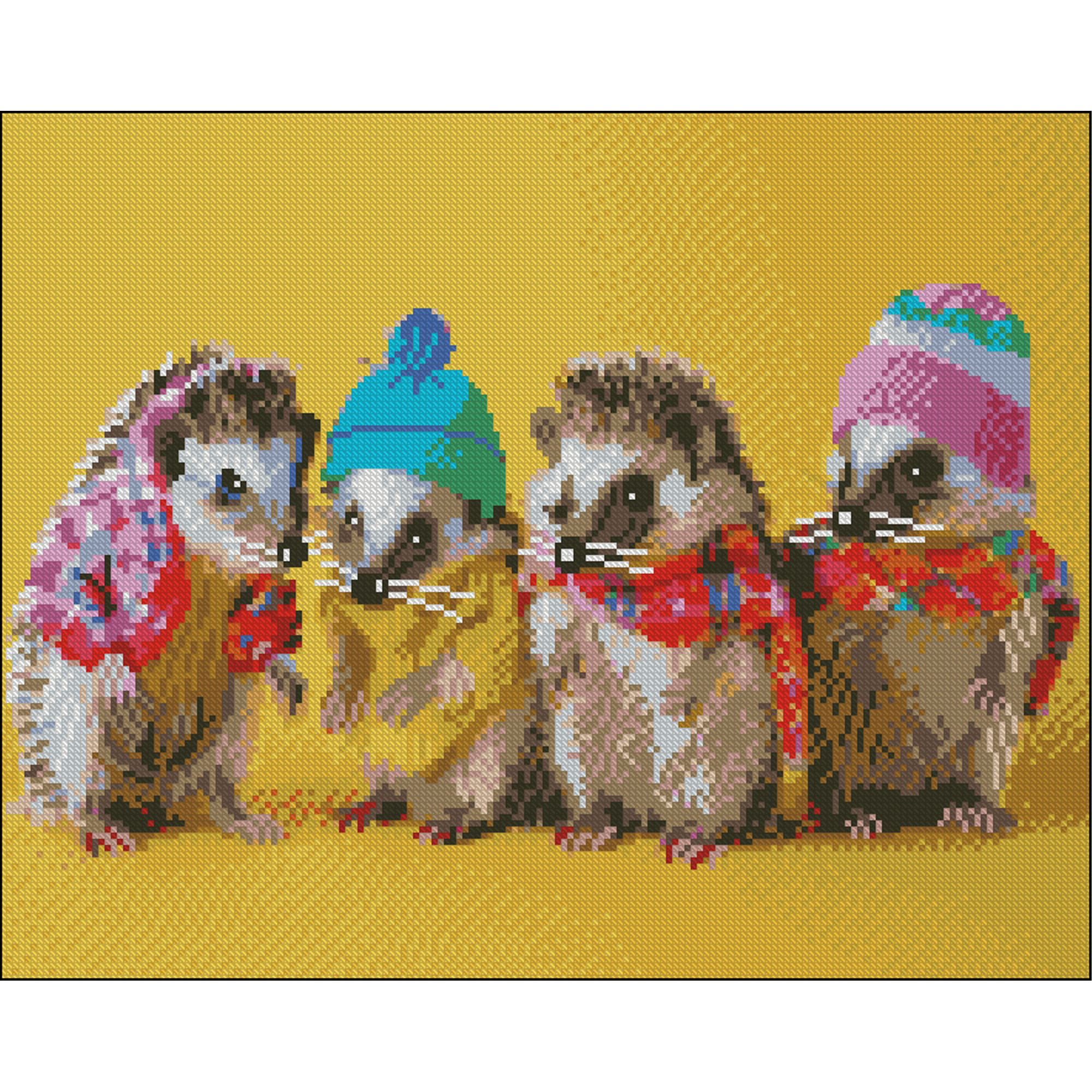 Алмазна мозаїка ПРЕМІУМ Їжачки без підрамника