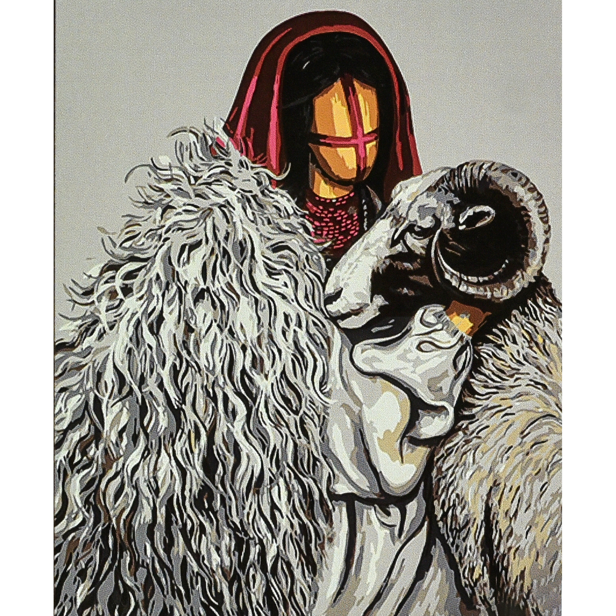 Картина за номерами ПРЕМІУМ Гірська кров на чорному фоні з лаком