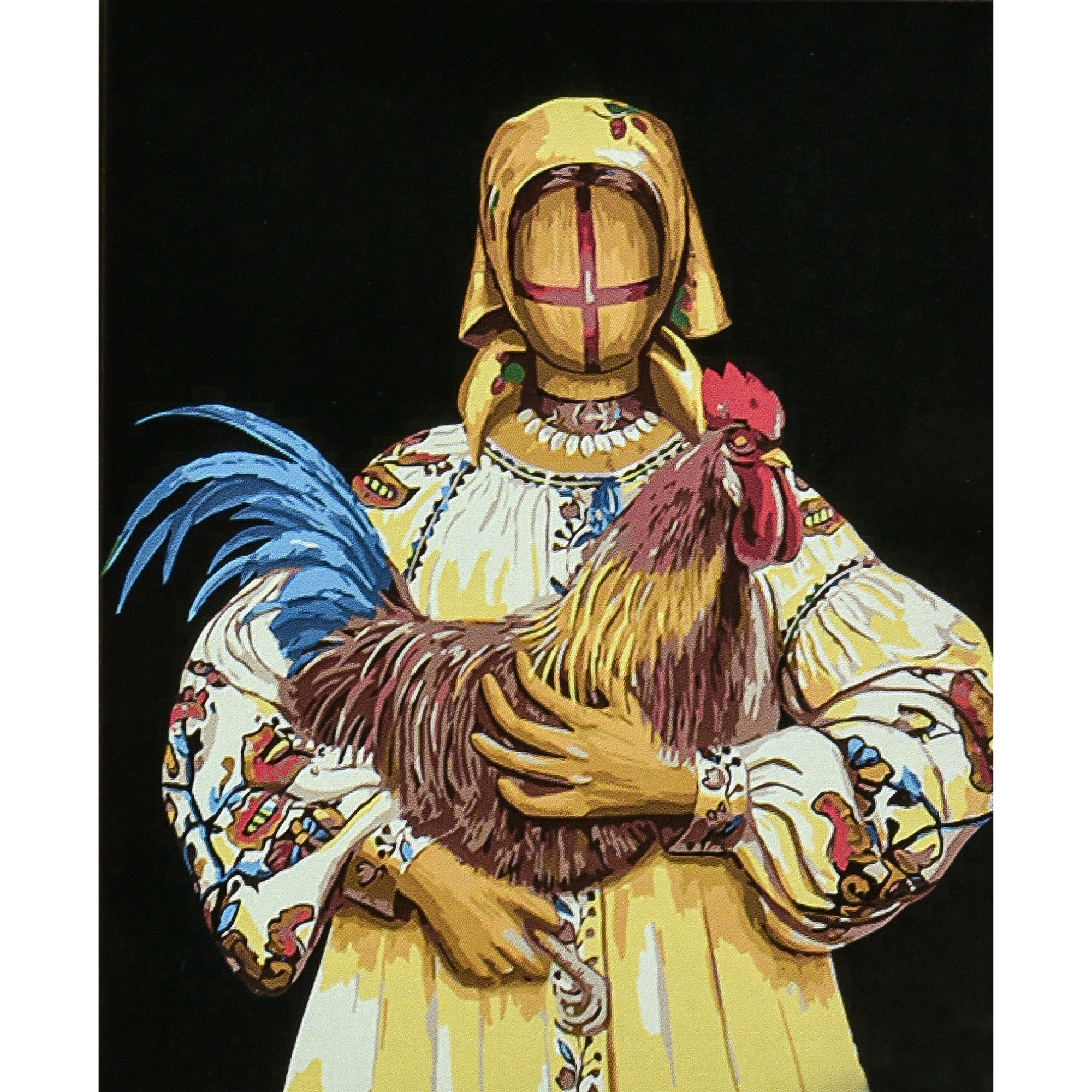 Картина за номерами ПРЕМІУМ Ранкова на чорному фоні з лаком