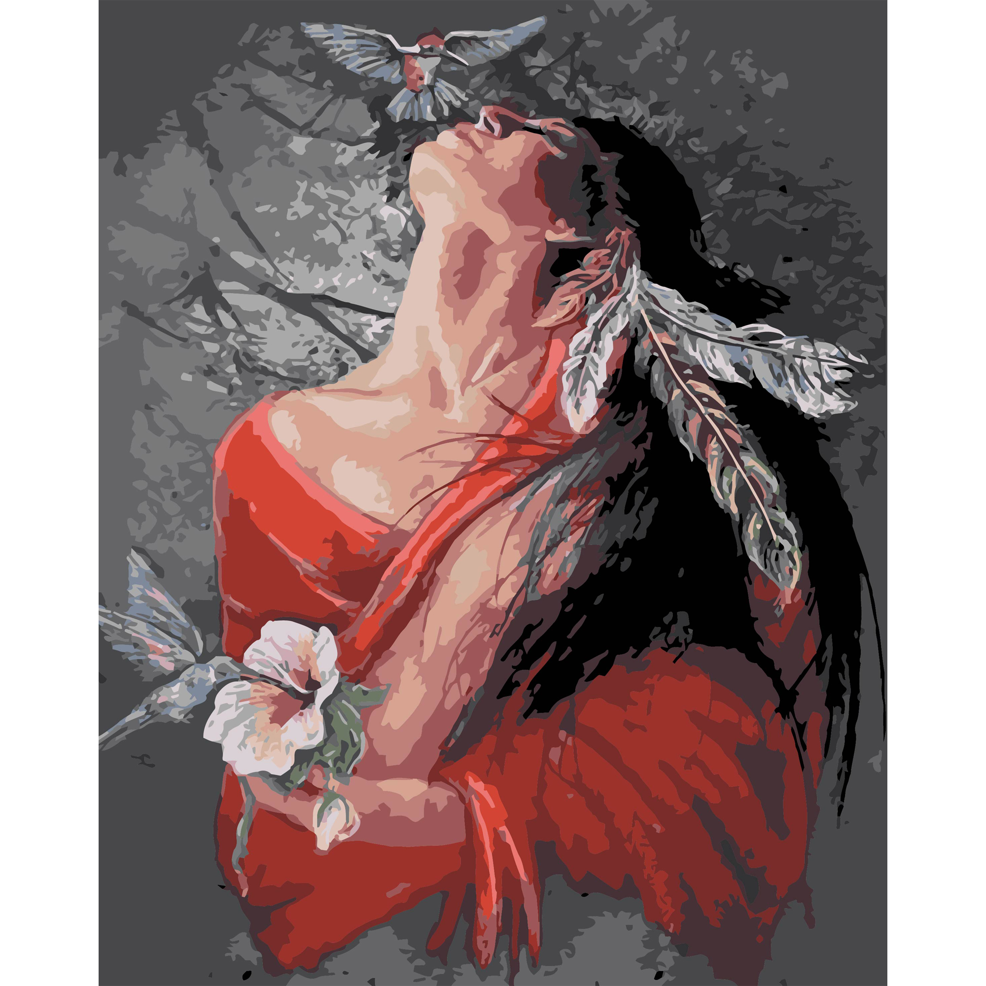 Geist des Windes auf schwarzem Hintergrund, 40 x 50 cm (AH1154)