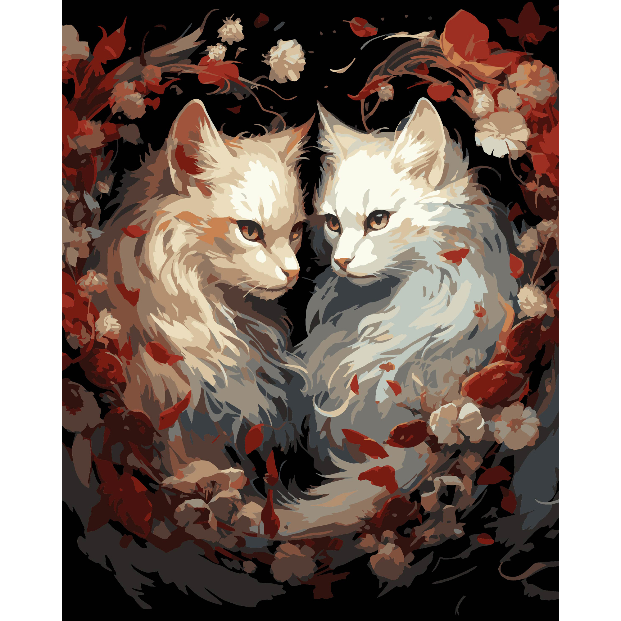 ie: Warme Symmetrie auf schwarzem Hintergrund, 40 x 50 cm (AH1160)