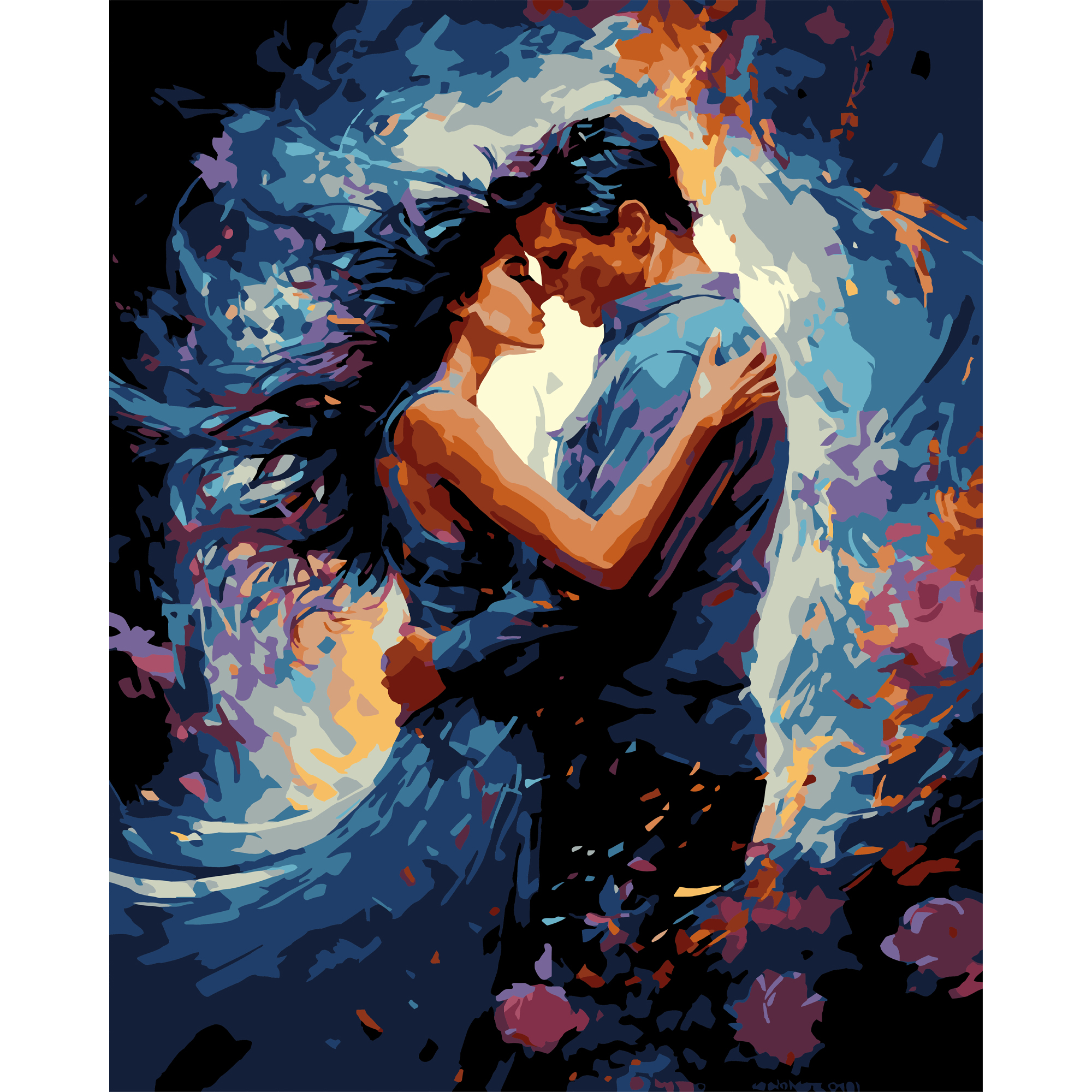 Картина за номерами ПРЕМІУМ Все навколо — ми на чорному фоні