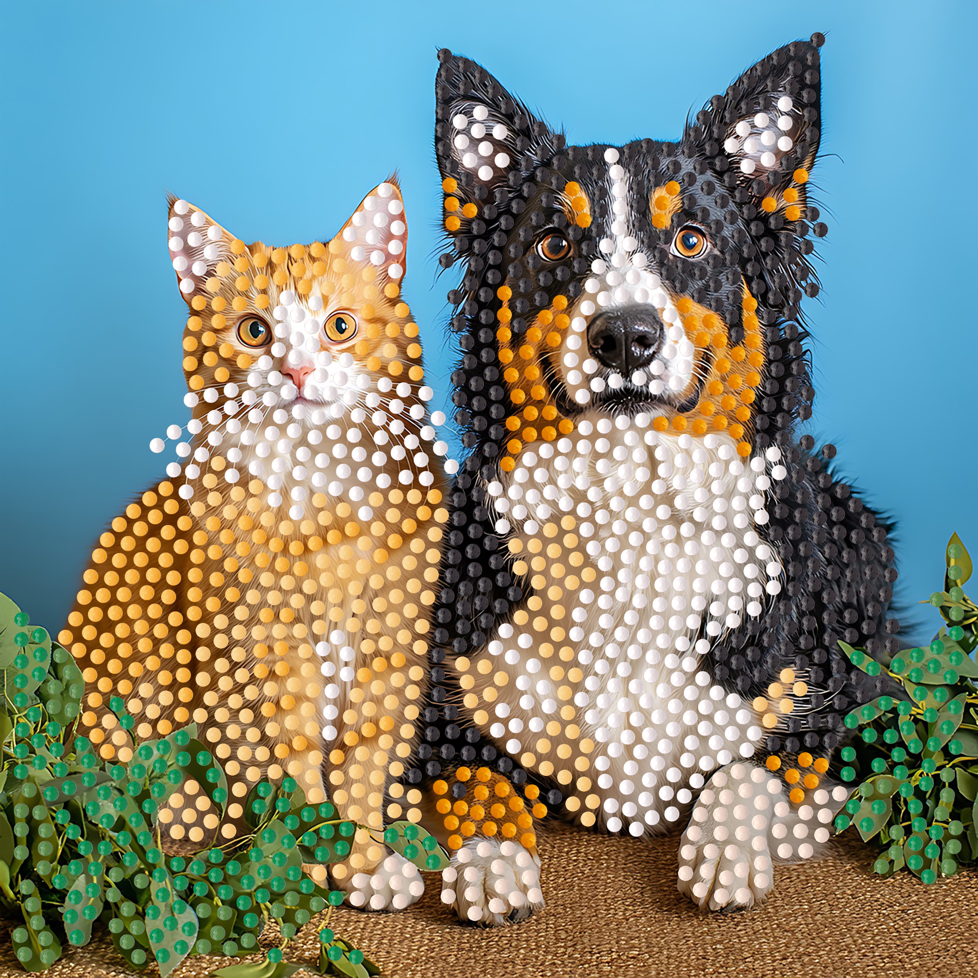 Алмазна мозаїка ПРЕМІУМ Домашні улюбленці на паперовій основі
